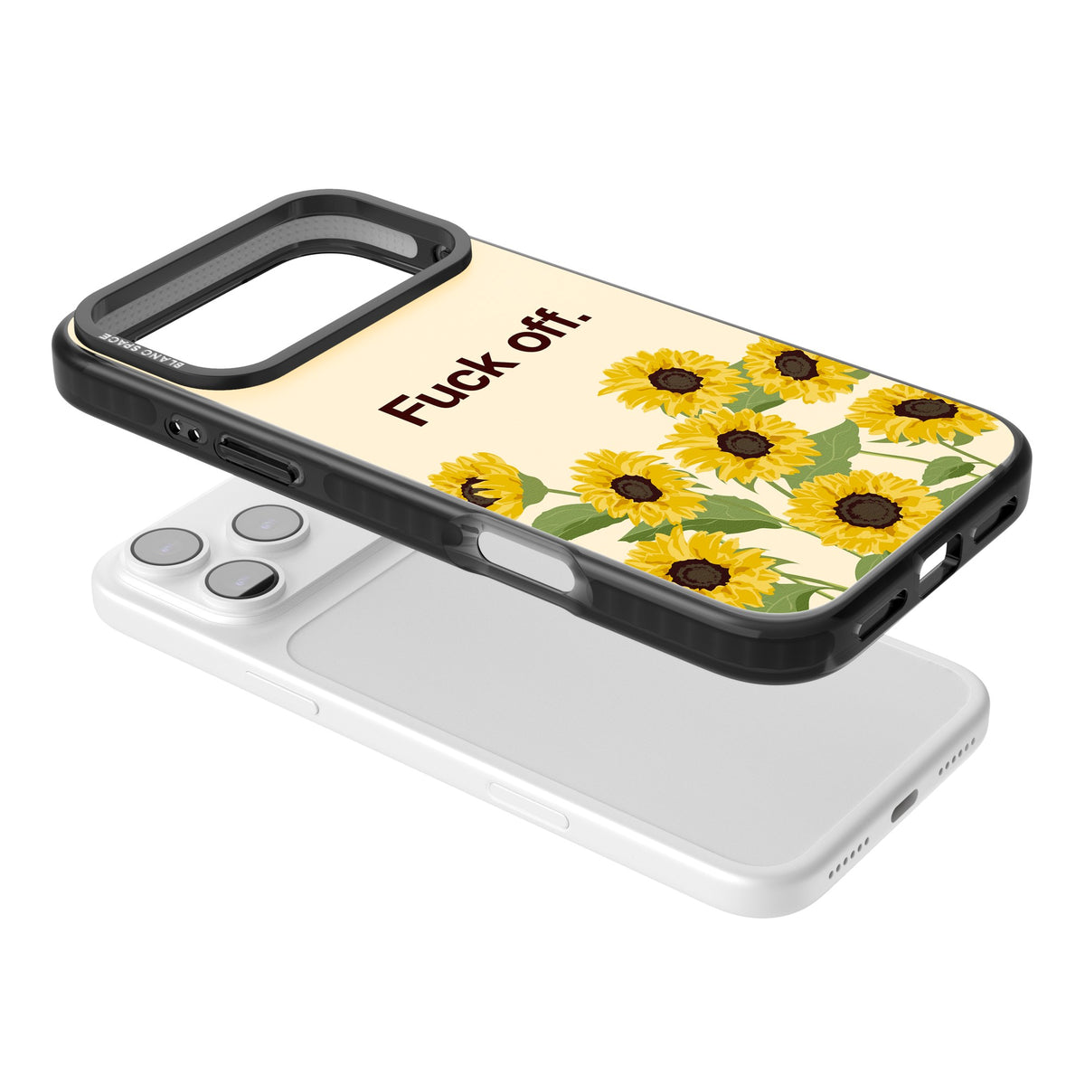 F*ck Off iPhone 17 Pro Max Impact Black Phone Case angled