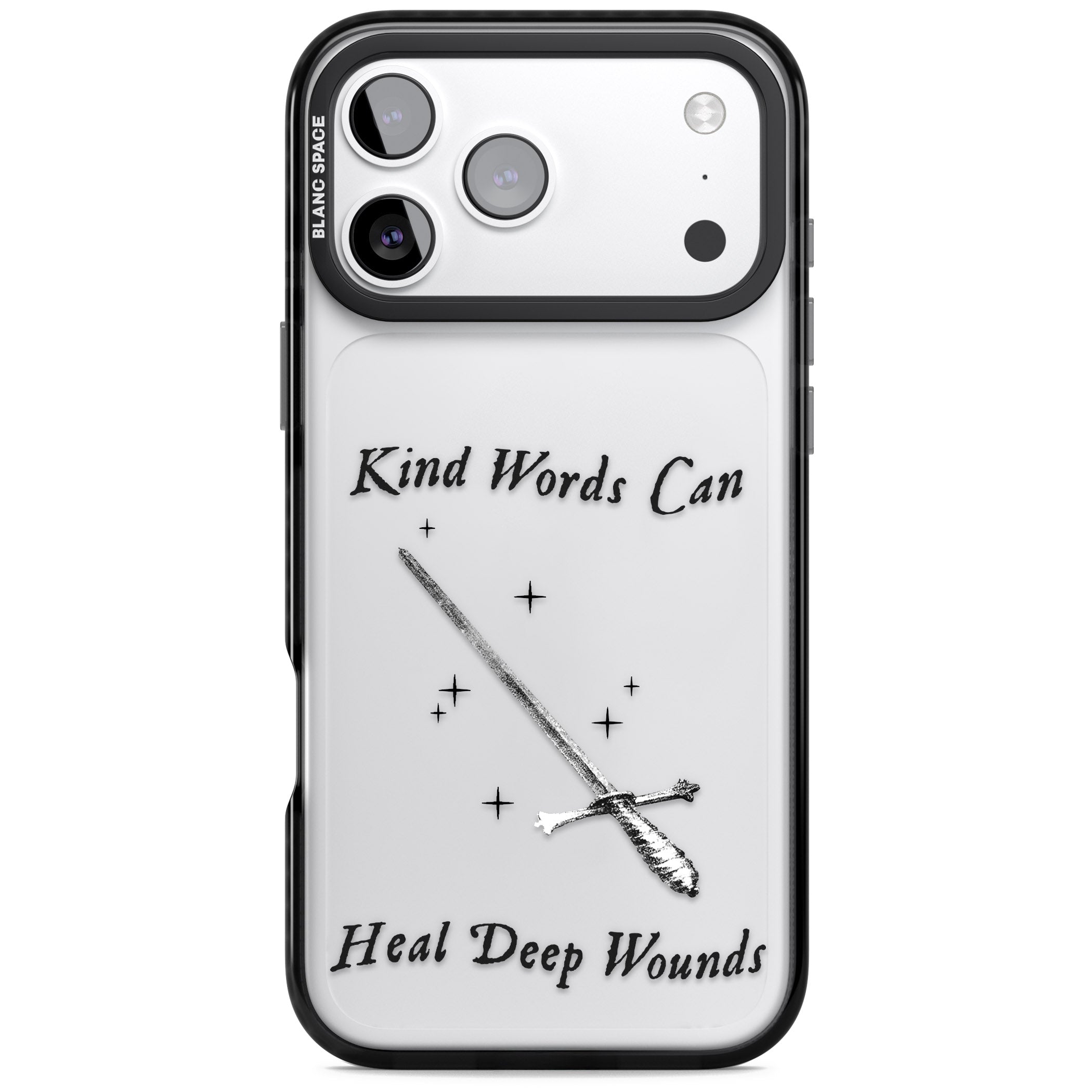 Kind Words Can Heal Deep Wounds iPhone 17 Pro Impact Black Phone Case