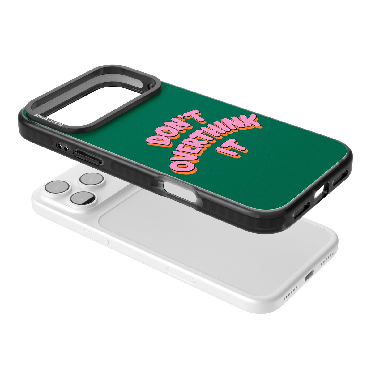 Don't Overthink It iPhone 17 Pro Max Impact Black Phone Case angled