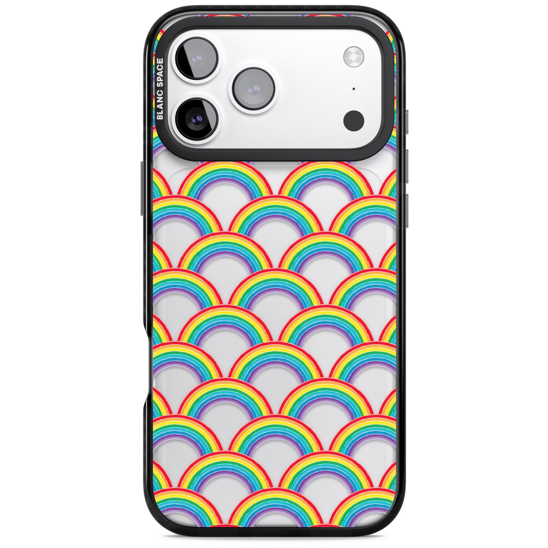 Rainbow Arc Pattern iPhone 17 Pro Impact Black Phone Case
