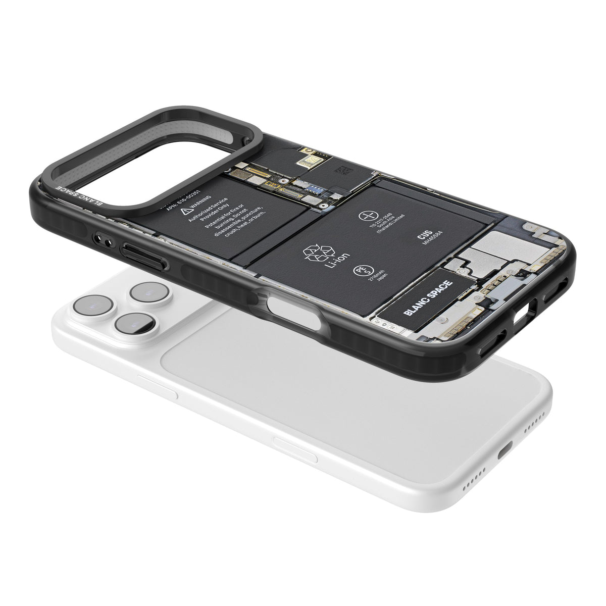 Circuit Board iPhone 17 Pro Max Impact Black Phone Case angled