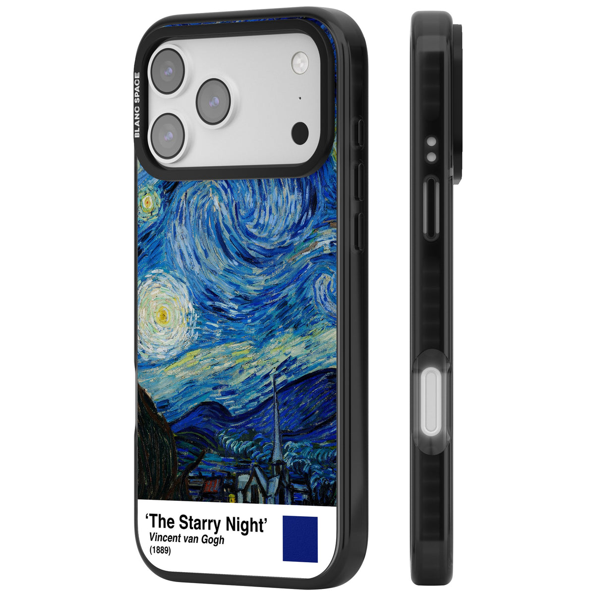The Starry Night iPhone 17 Pro Max Impact Black Phone Case side