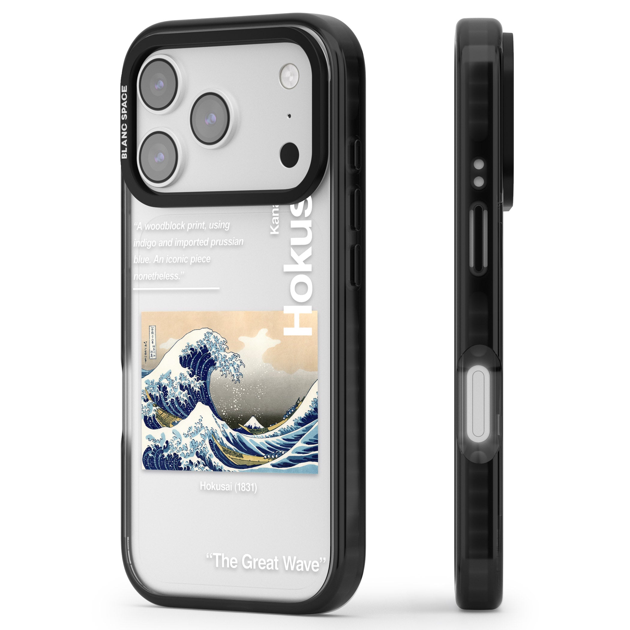 The Great Wave iPhone 17 Pro Impact Black Phone Case Side Profile