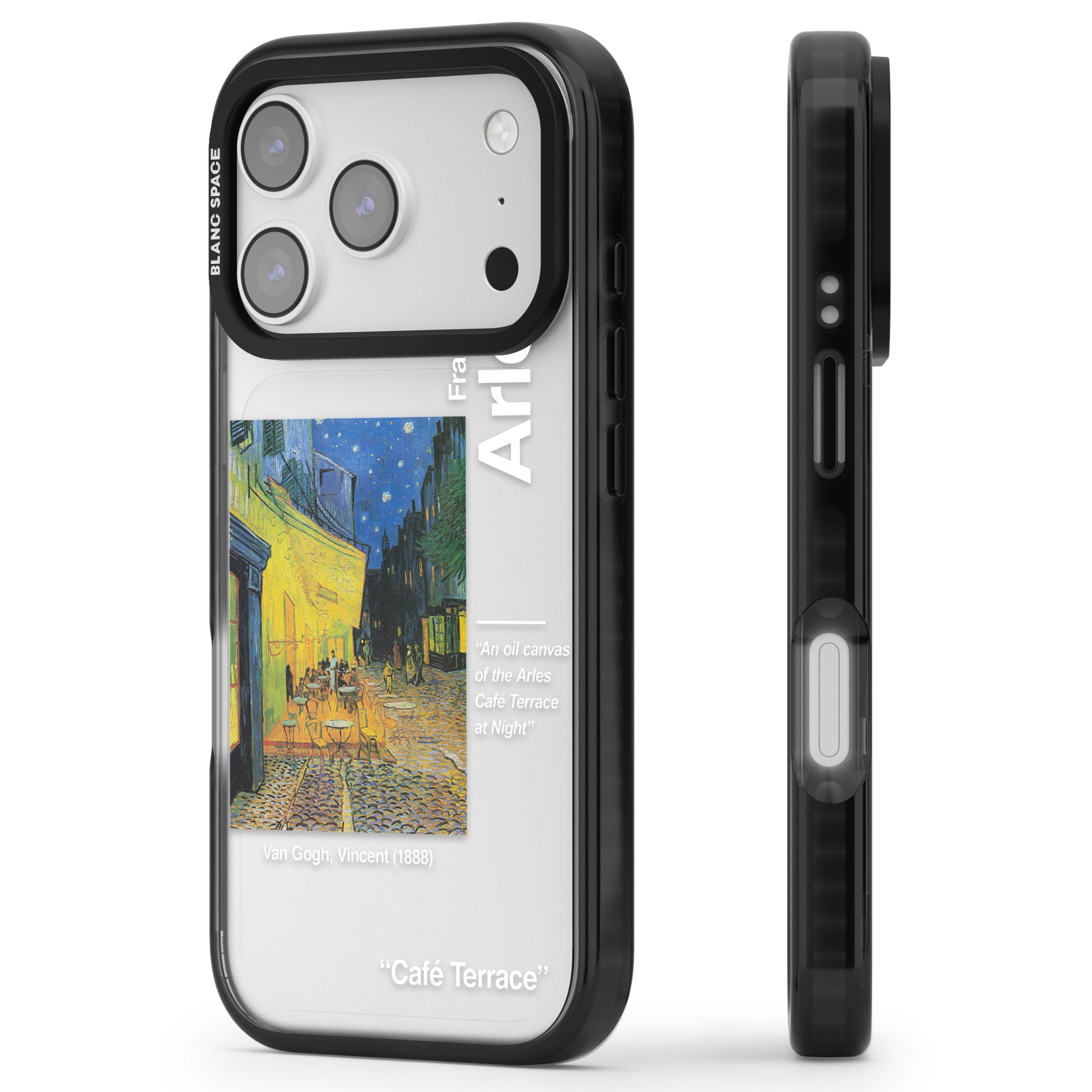 Cafe Terrace At Night iPhone 17 Pro Impact Black Phone Case Side Profile