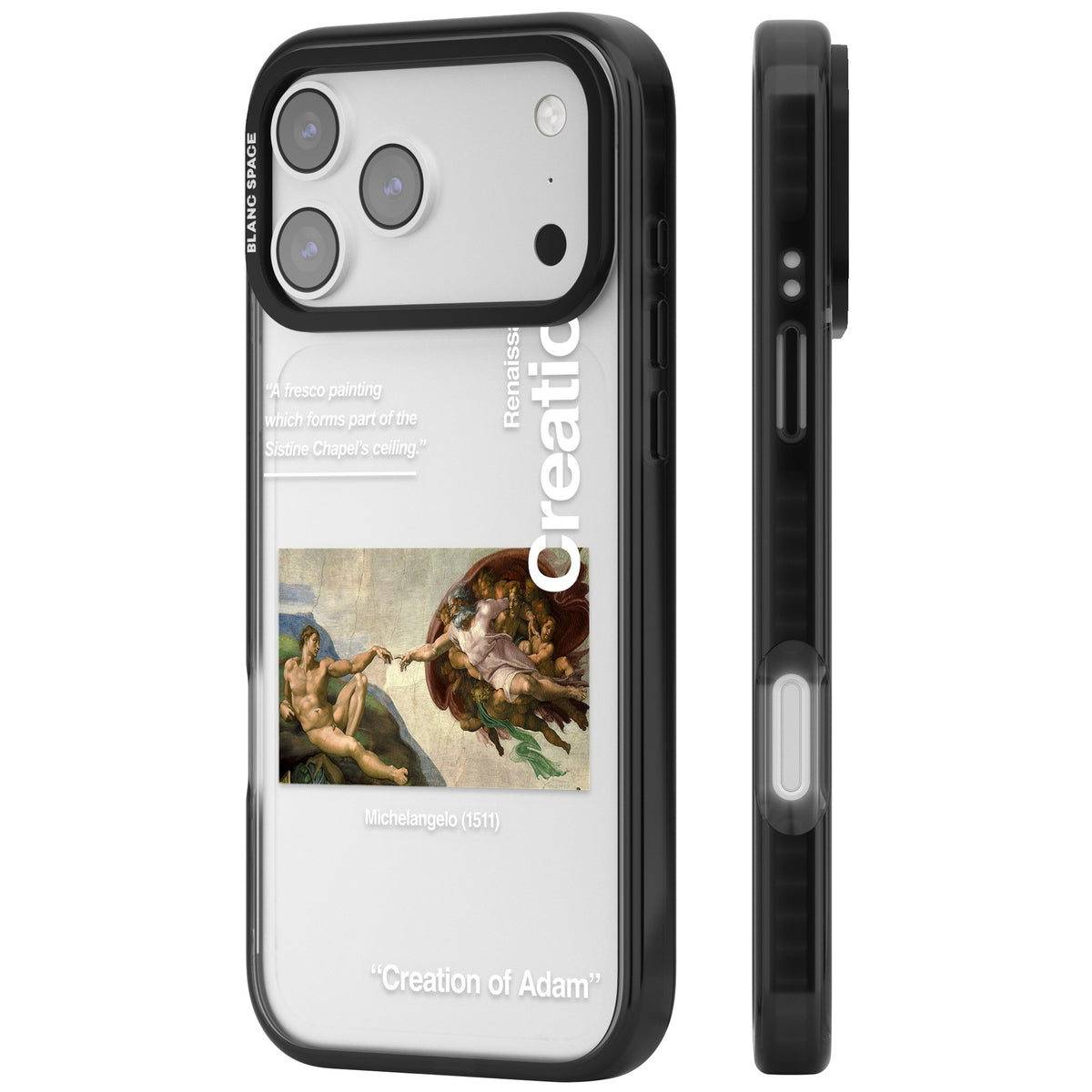 Creation Of Adam Michelangelo iPhone 17 Pro Max Impact Black Phone Case side