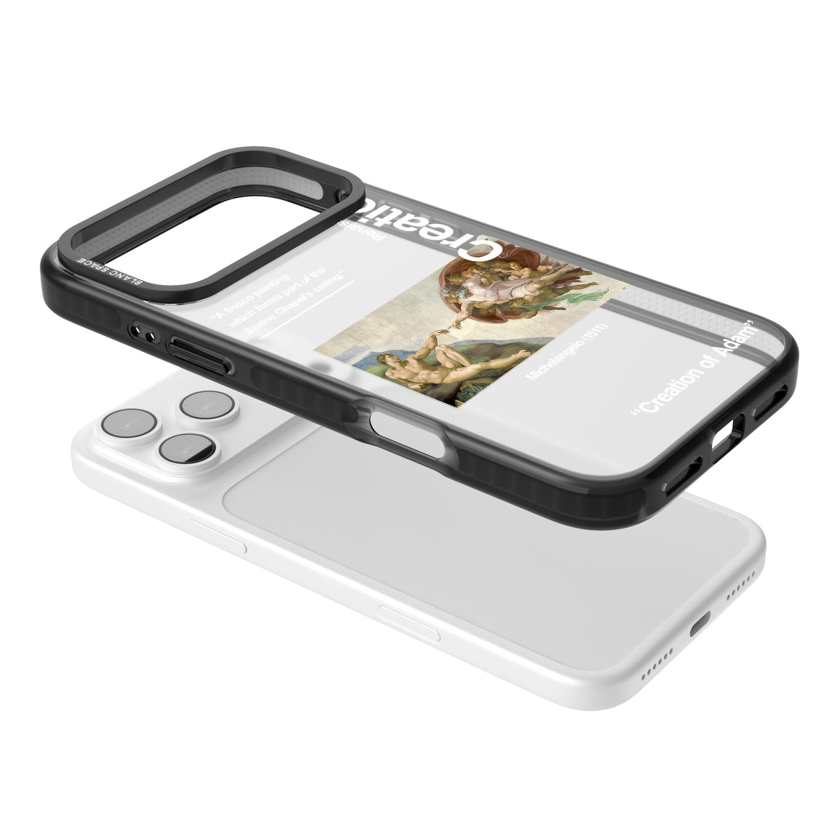 Creation Of Adam Michelangelo iPhone 17 Pro Max Impact Black Phone Case angled