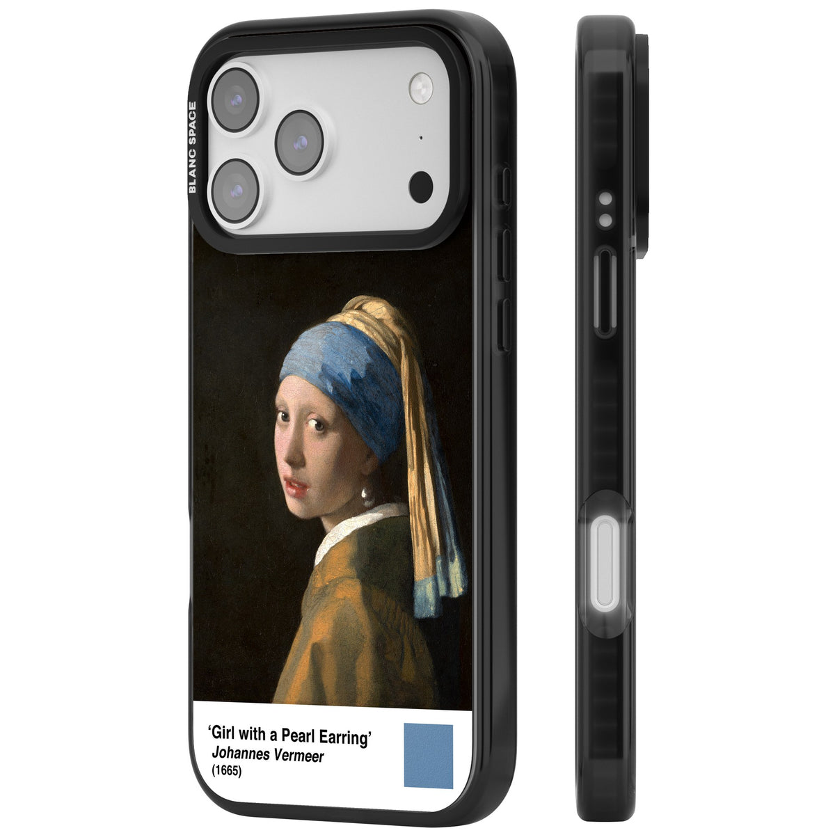Girl With A Pearl Earring iPhone 17 Pro Max Impact Black Phone Case side