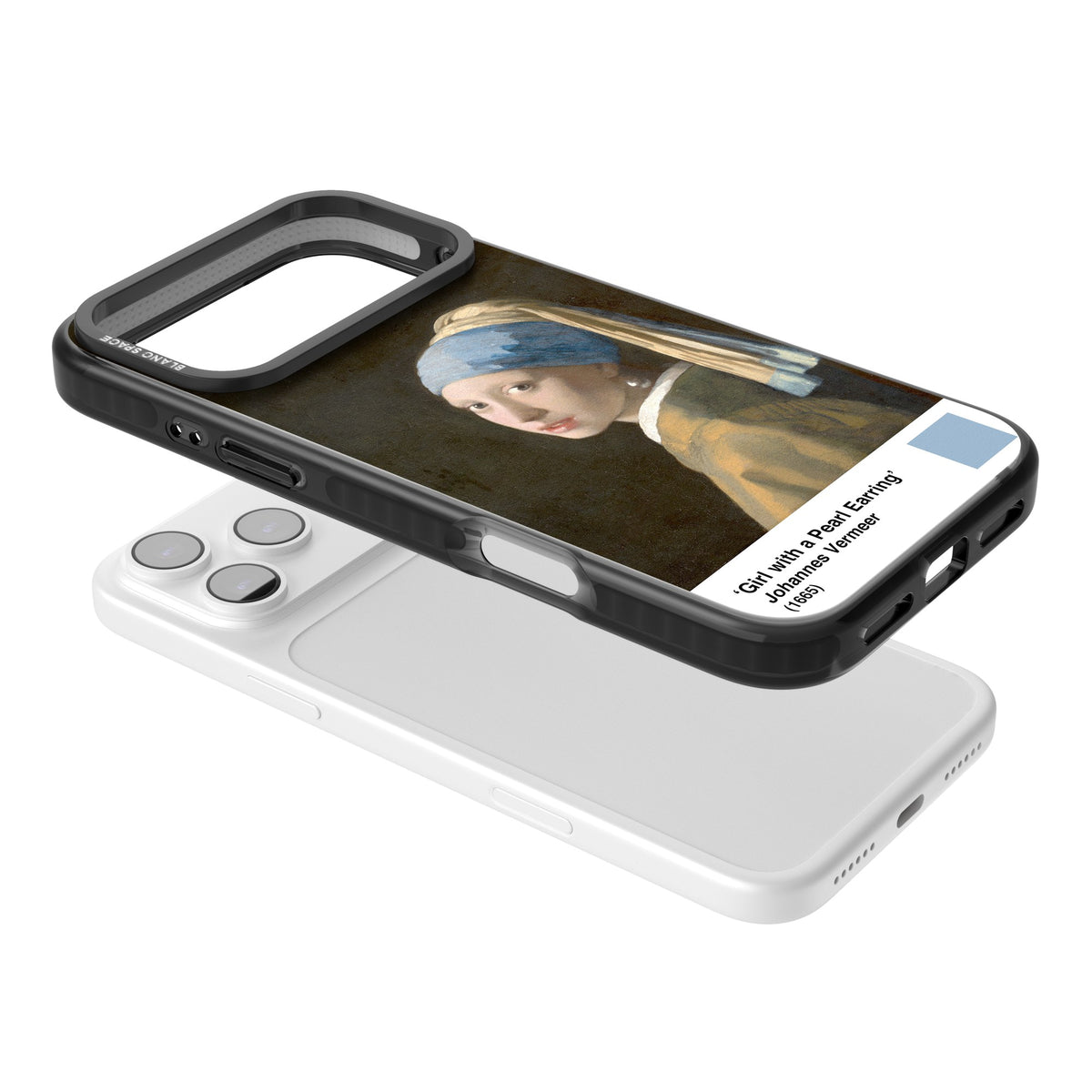 Girl With A Pearl Earring iPhone 17 Pro Max Impact Black Phone Case angled