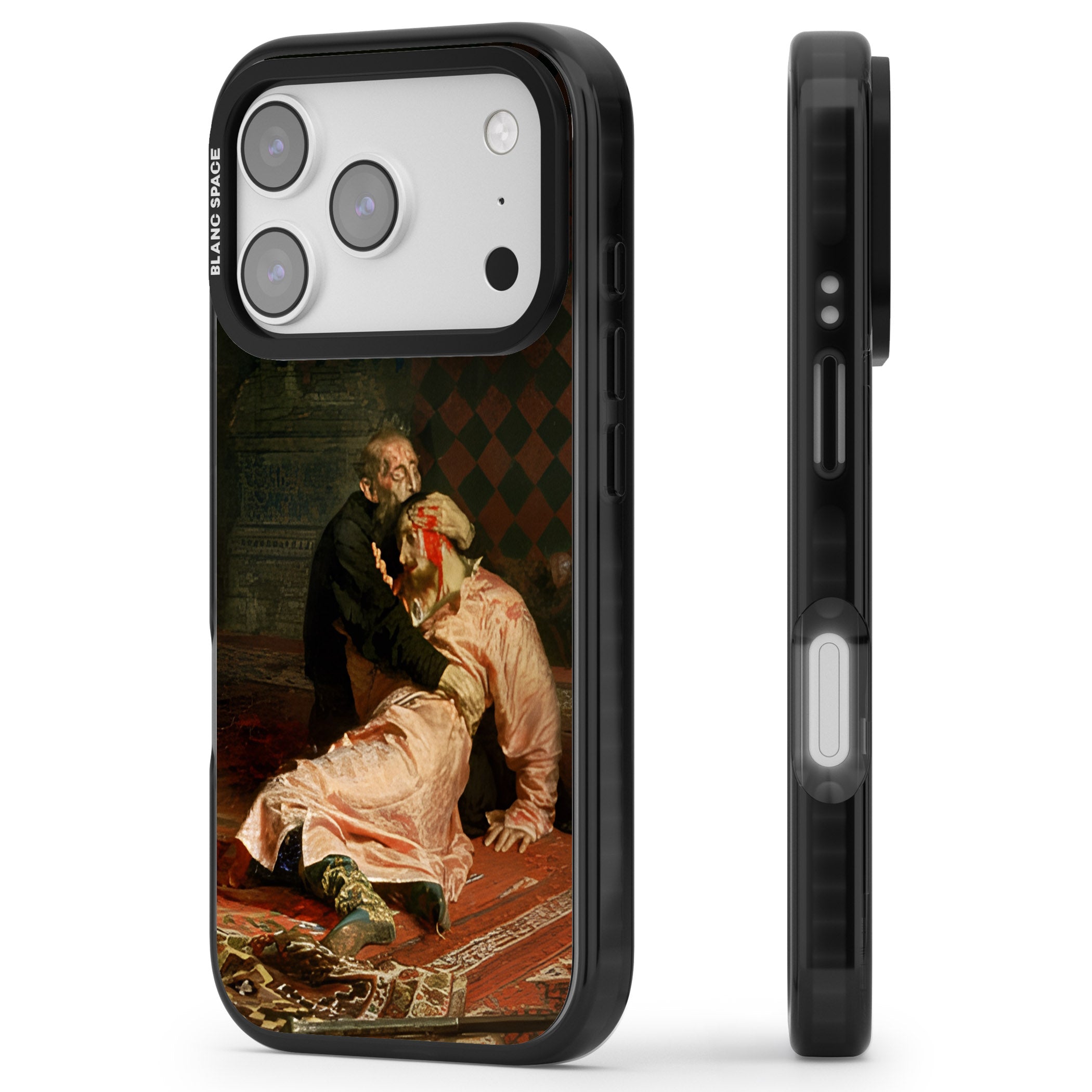 Ivan The Terrible & His Son iPhone 17 Pro Impact Black Phone Case Side Profile
