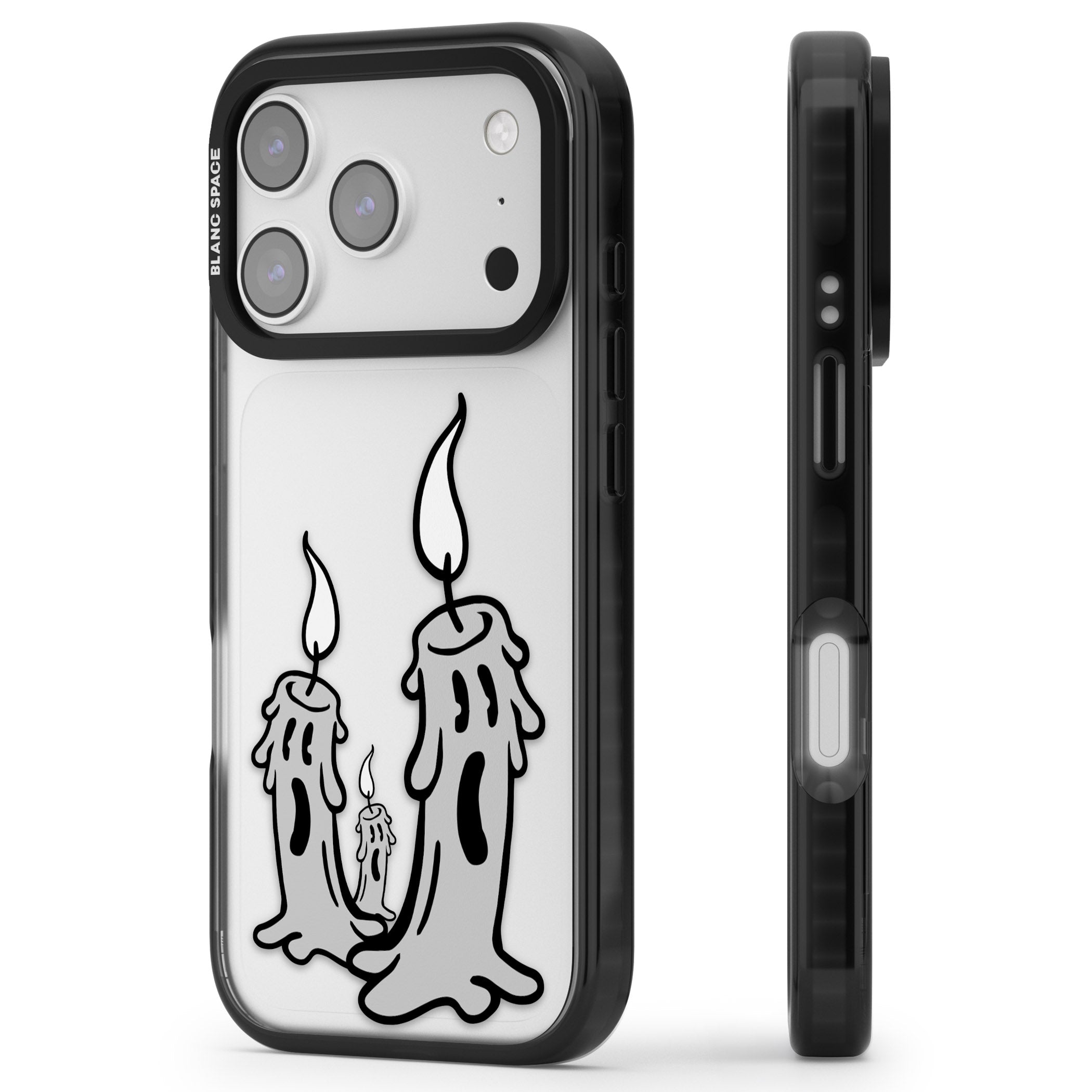 Candle Lit iPhone 17 Pro Impact Black Phone Case Side Profile