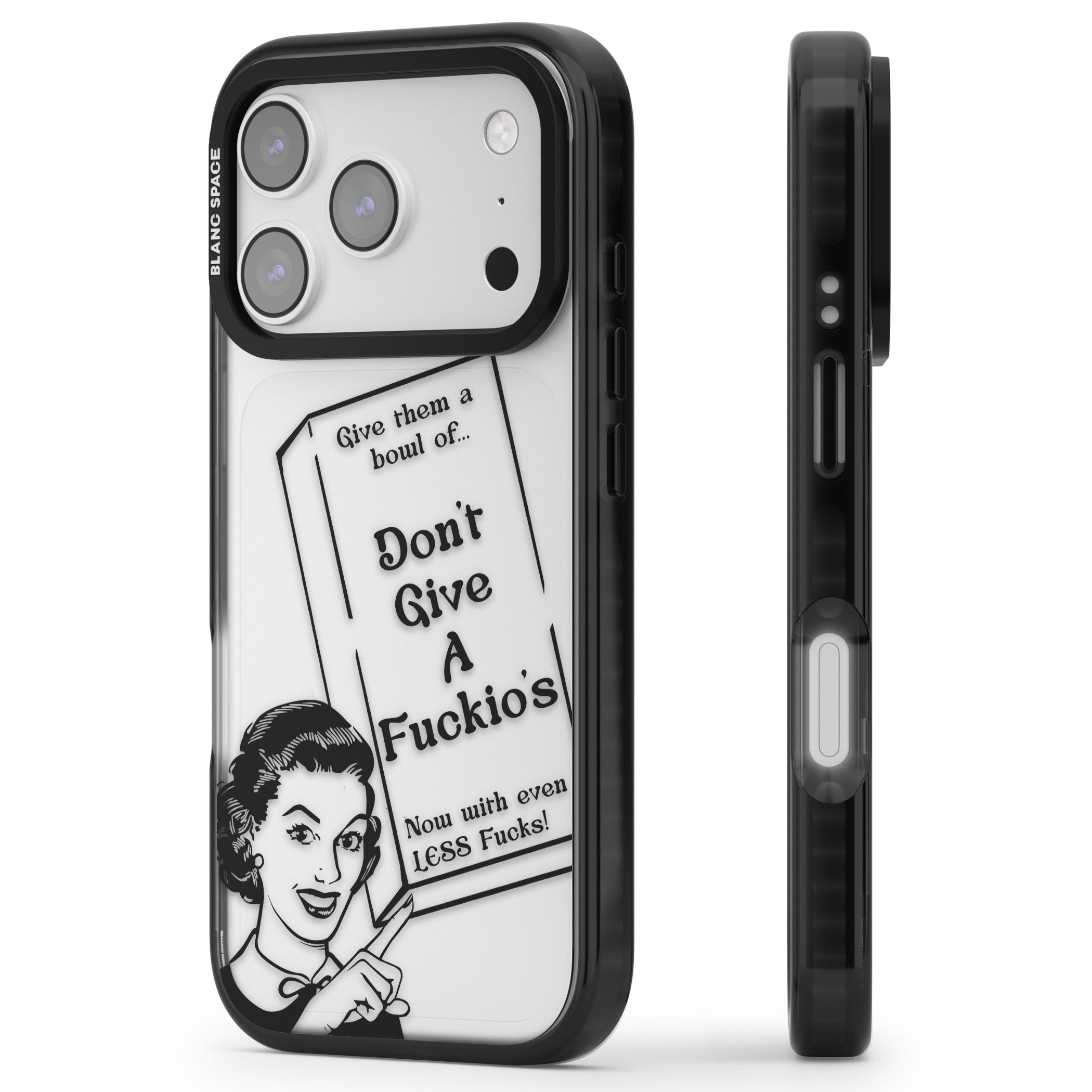 Dont Give A F Ckios Cereal iPhone 17 Pro Impact Black Phone Case Side Profile