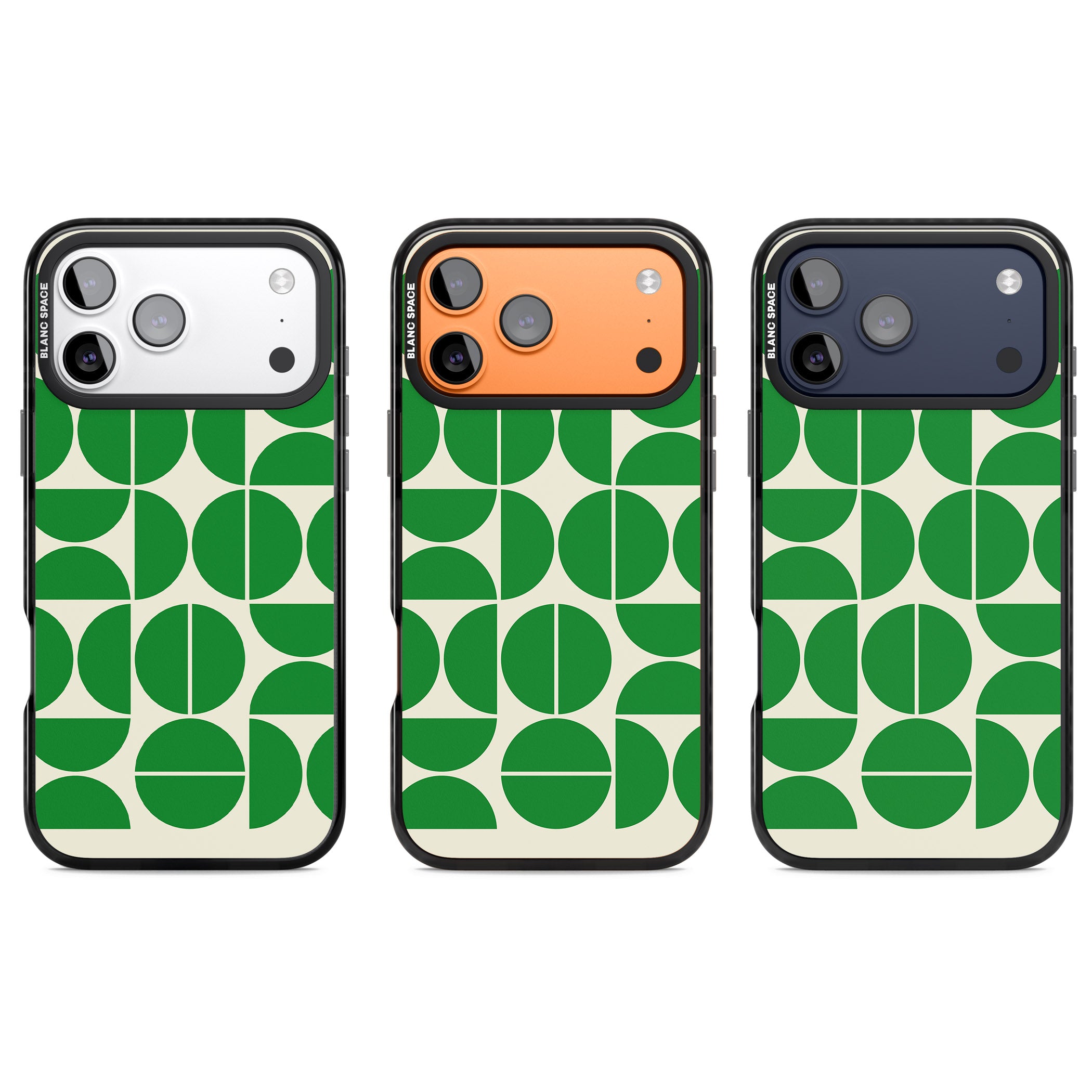 Retro Green Circles iPhone 17 Pro Impact Black Phone Case APT Impact Protection