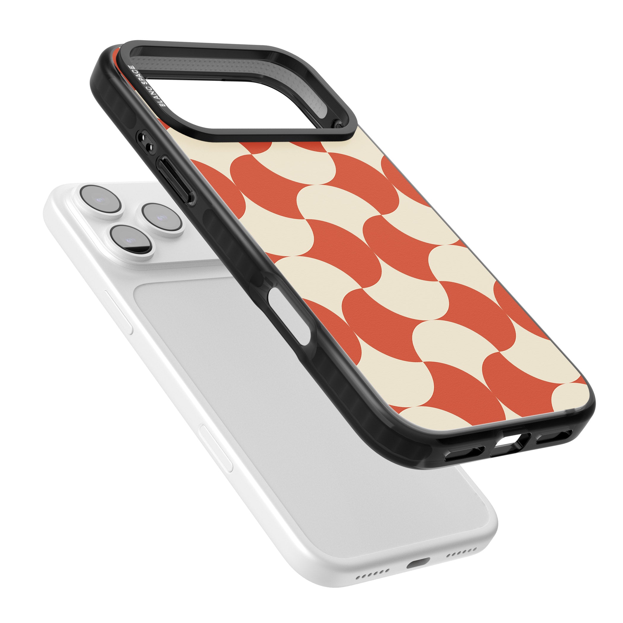 Abstract Retro Shapes iPhone 17 Pro Impact Black Phone Case Colours