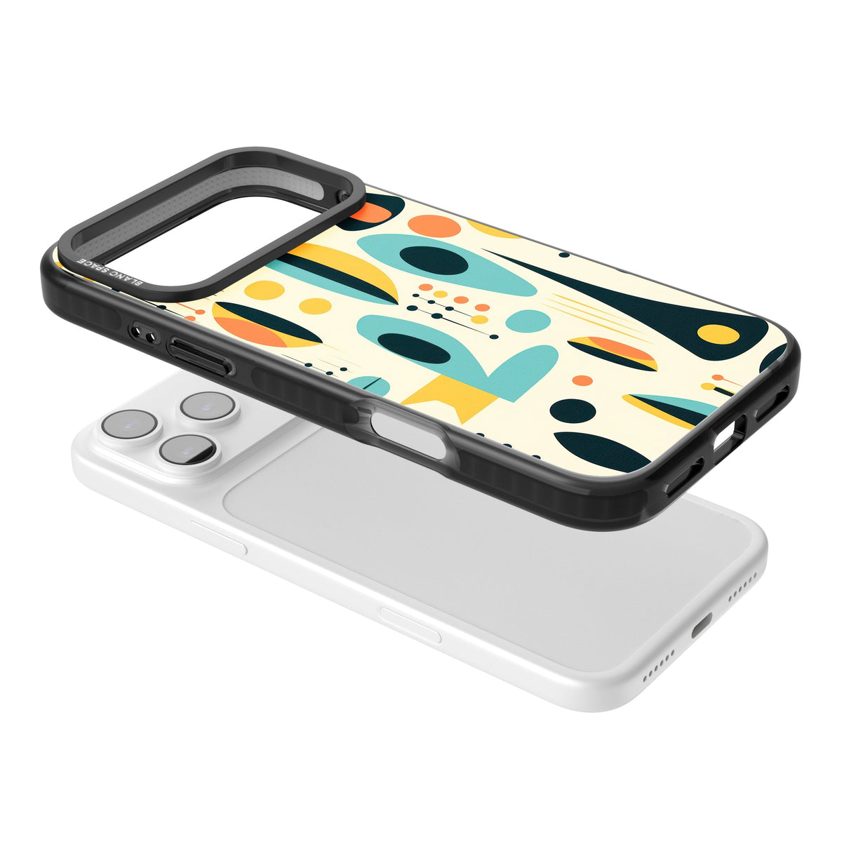 Atomic Lounge iPhone 17 Pro Max Impact Black Phone Case angled