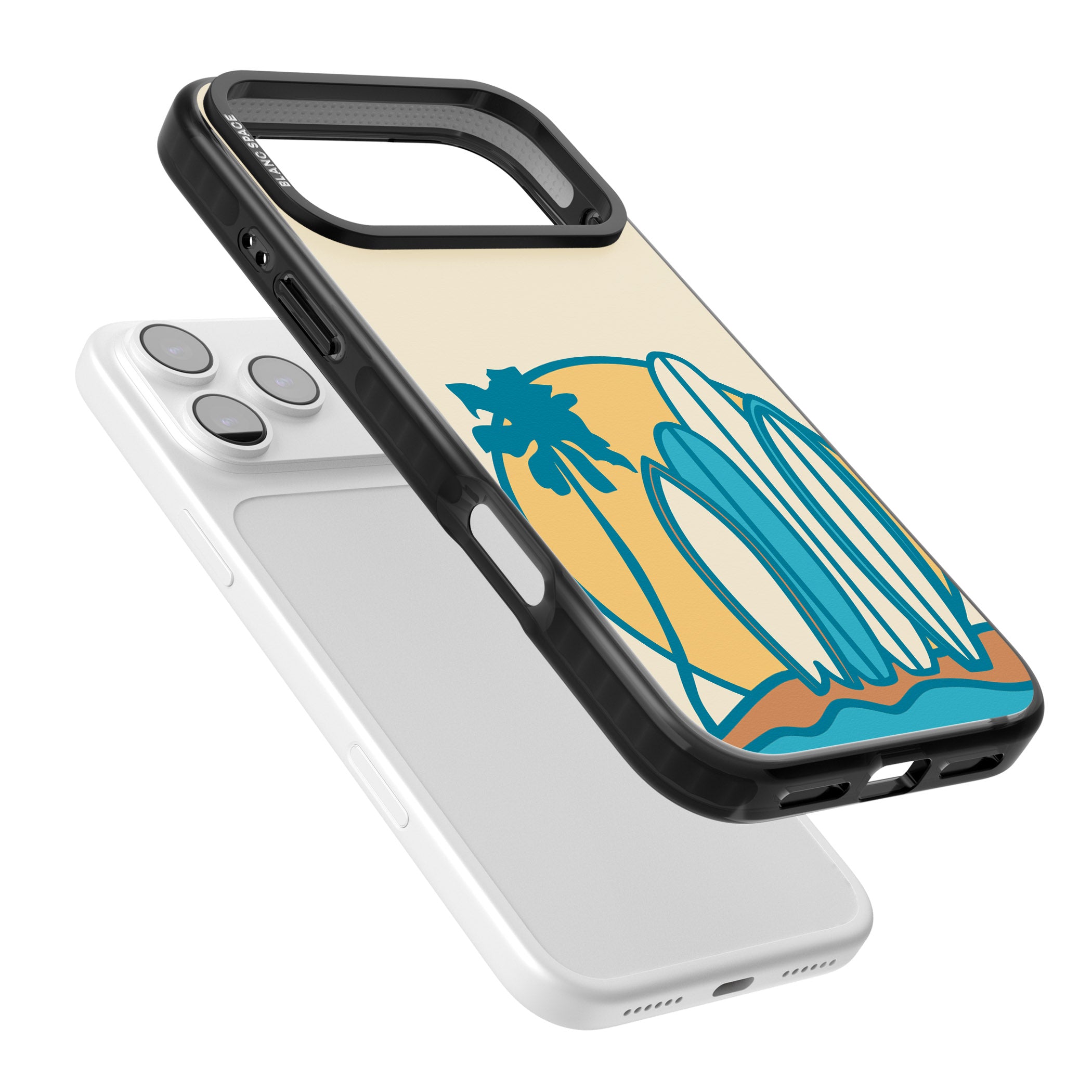 Coastal Surf Vibes iPhone 17 Pro Impact Black Phone Case Colours