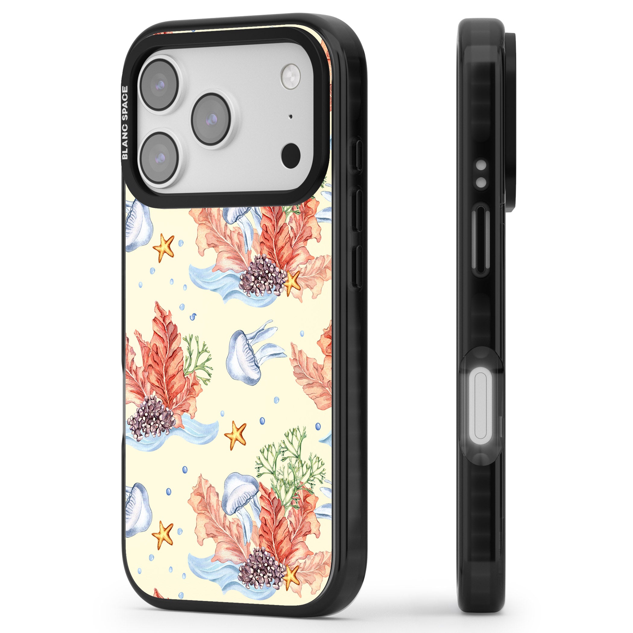 Coral Reef iPhone 17 Pro Impact Black Phone Case Side Profile