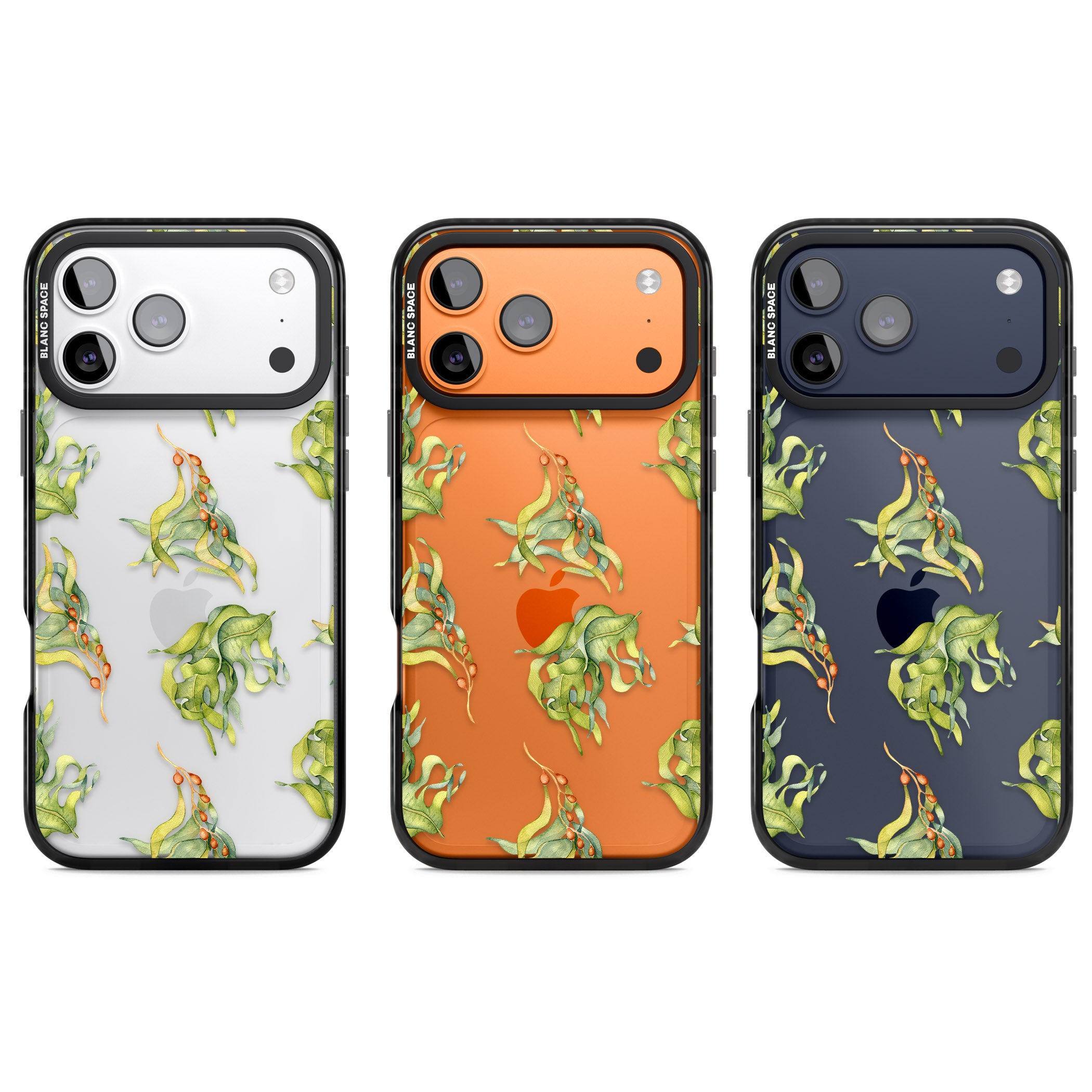 Flowing Seaweed Watercolor iPhone 17 Pro Impact Black Phone Case APT Impact Protection