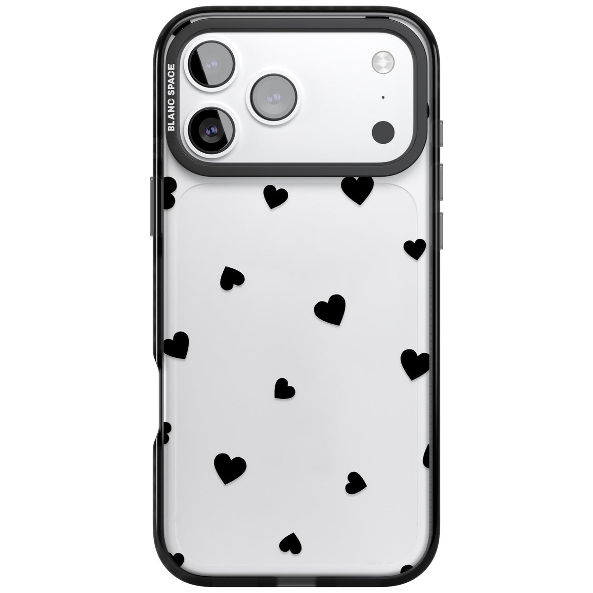 Black Hearts iPhone 17 Pro Max Impact Black Phone Case front