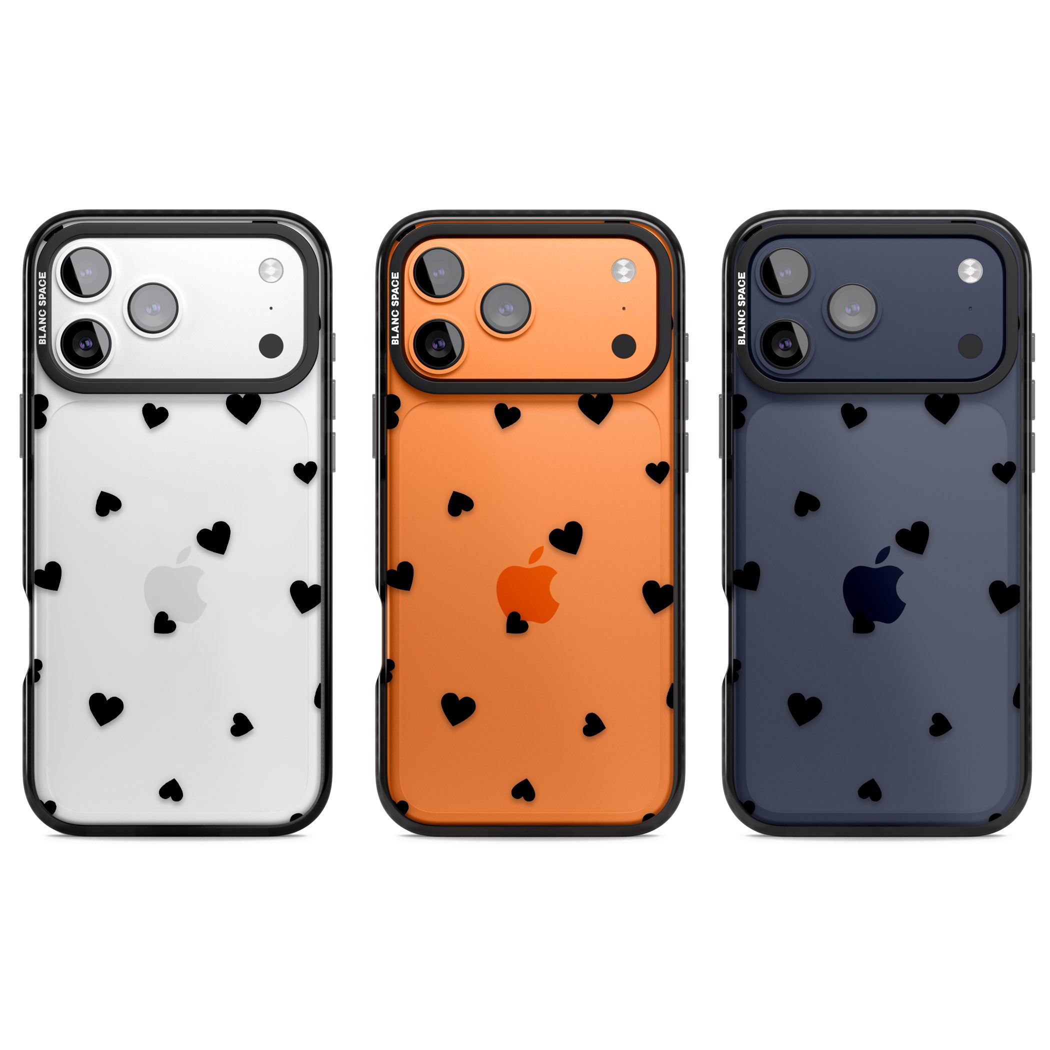 Black Hearts iPhone 17 Pro Impact Black Phone Case APT Impact Protection