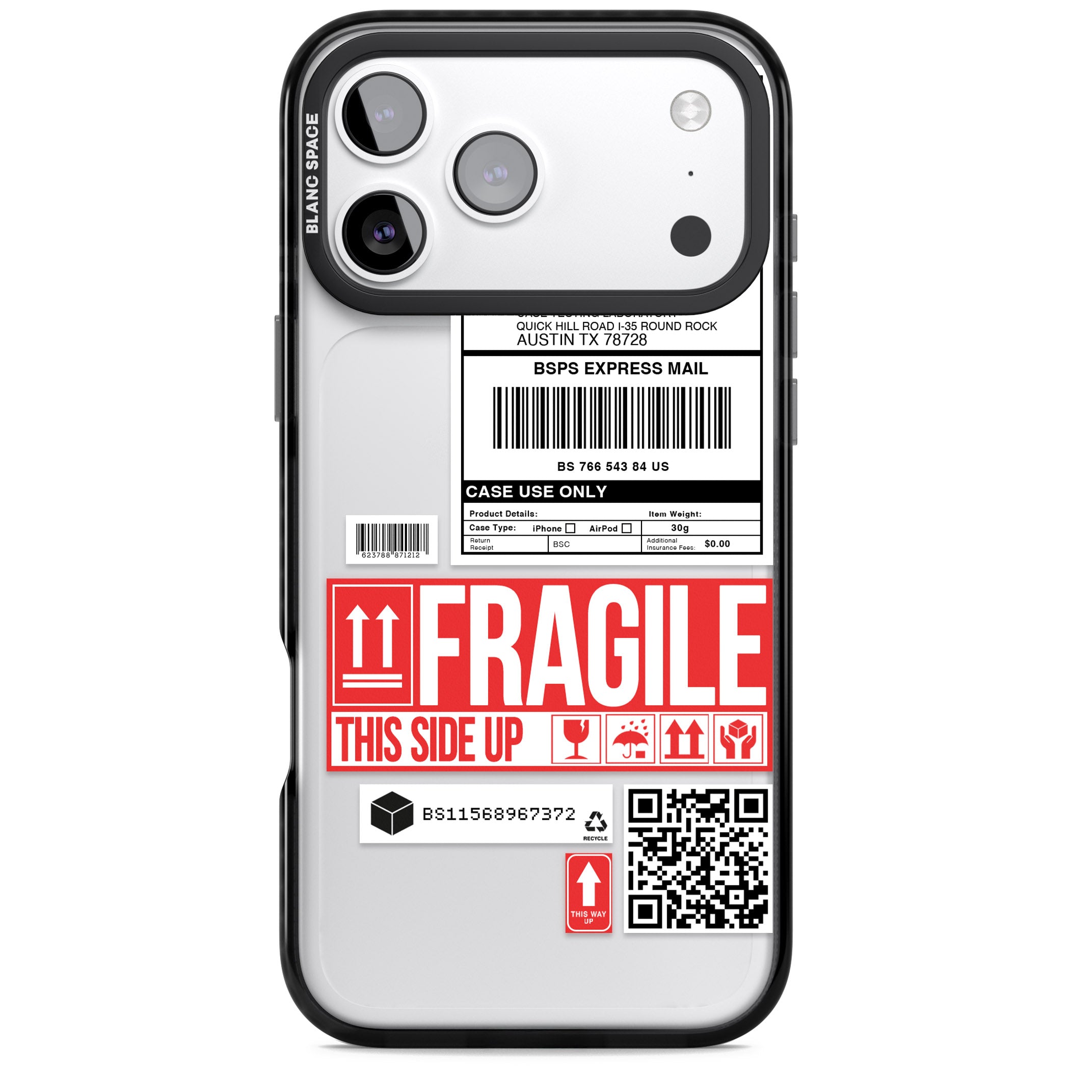 Shipping Label iPhone 17 Pro Impact Black Phone Case