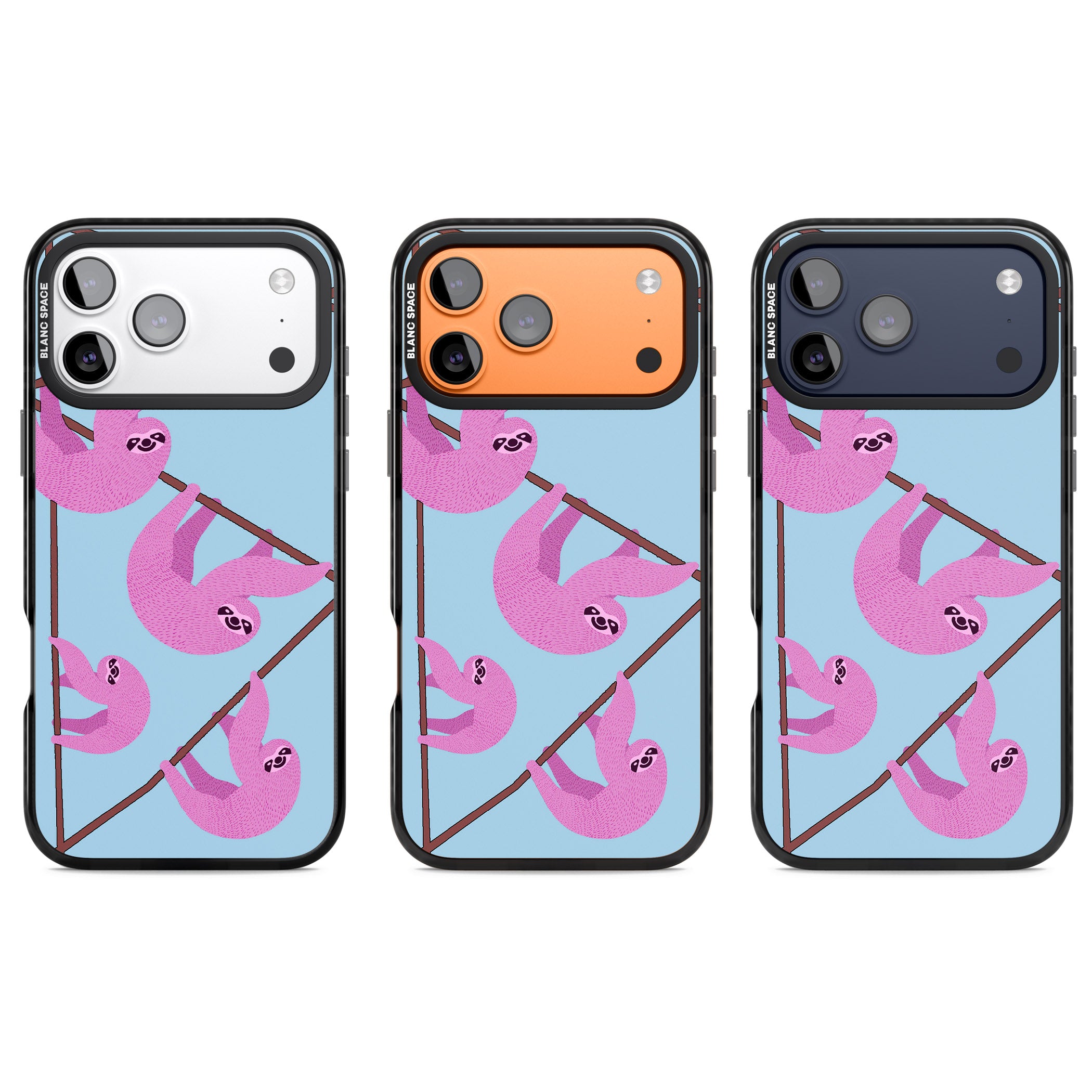 Pink Sloth iPhone 17 Pro Impact Black Phone Case APT Impact Protection