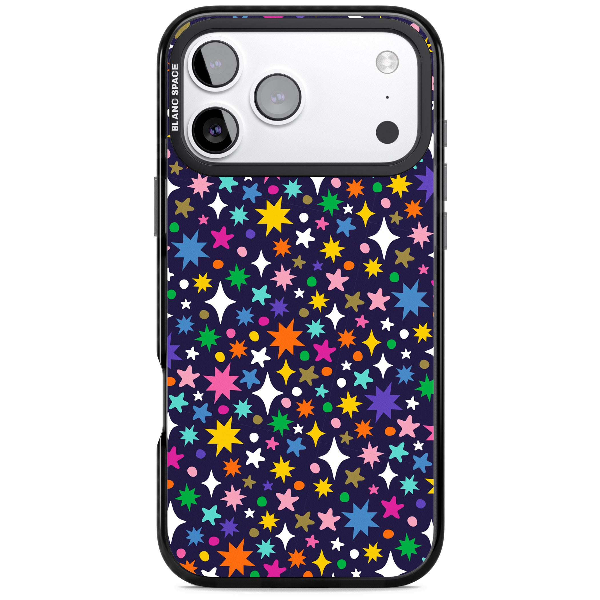 Rainbow Starburst (Purple) iPhone 17 Pro Impact Black Phone Case