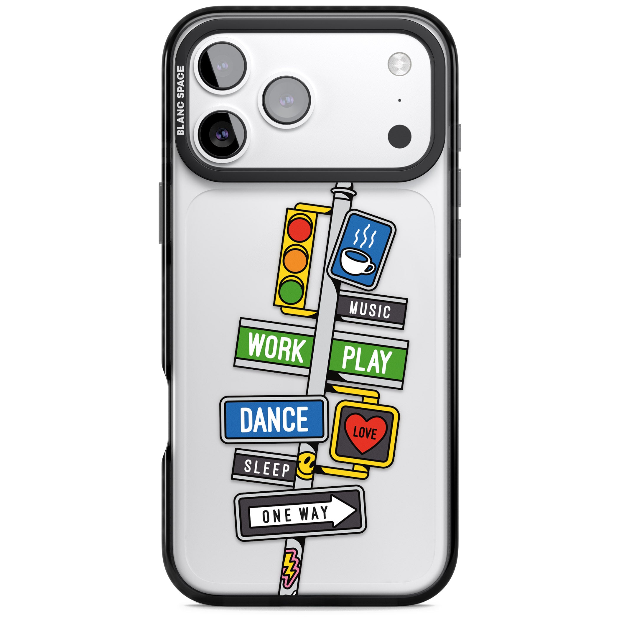 Mood Street Signs iPhone 17 Pro Impact Black Phone Case
