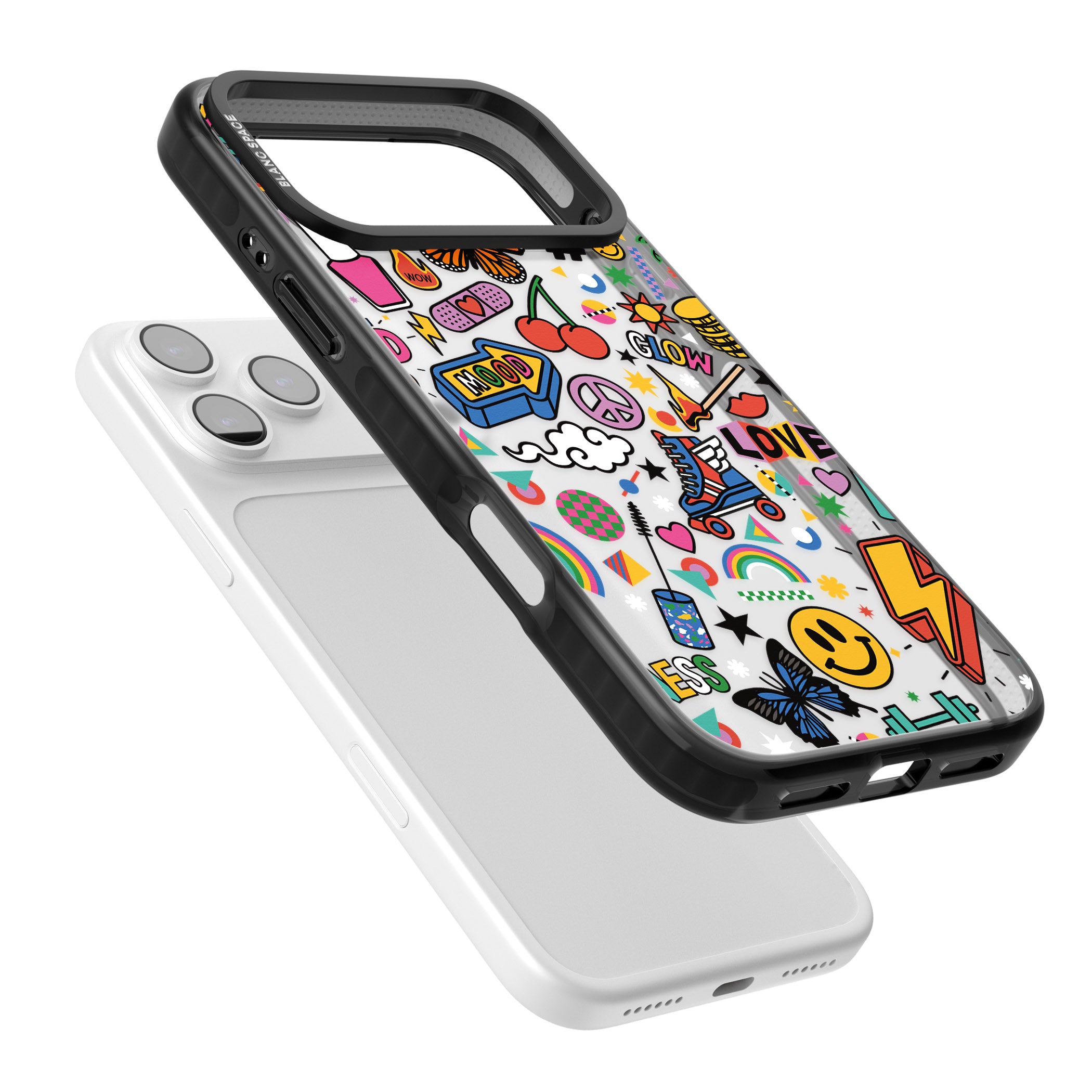 Electric Love iPhone 17 Pro Impact Black Phone Case Colours