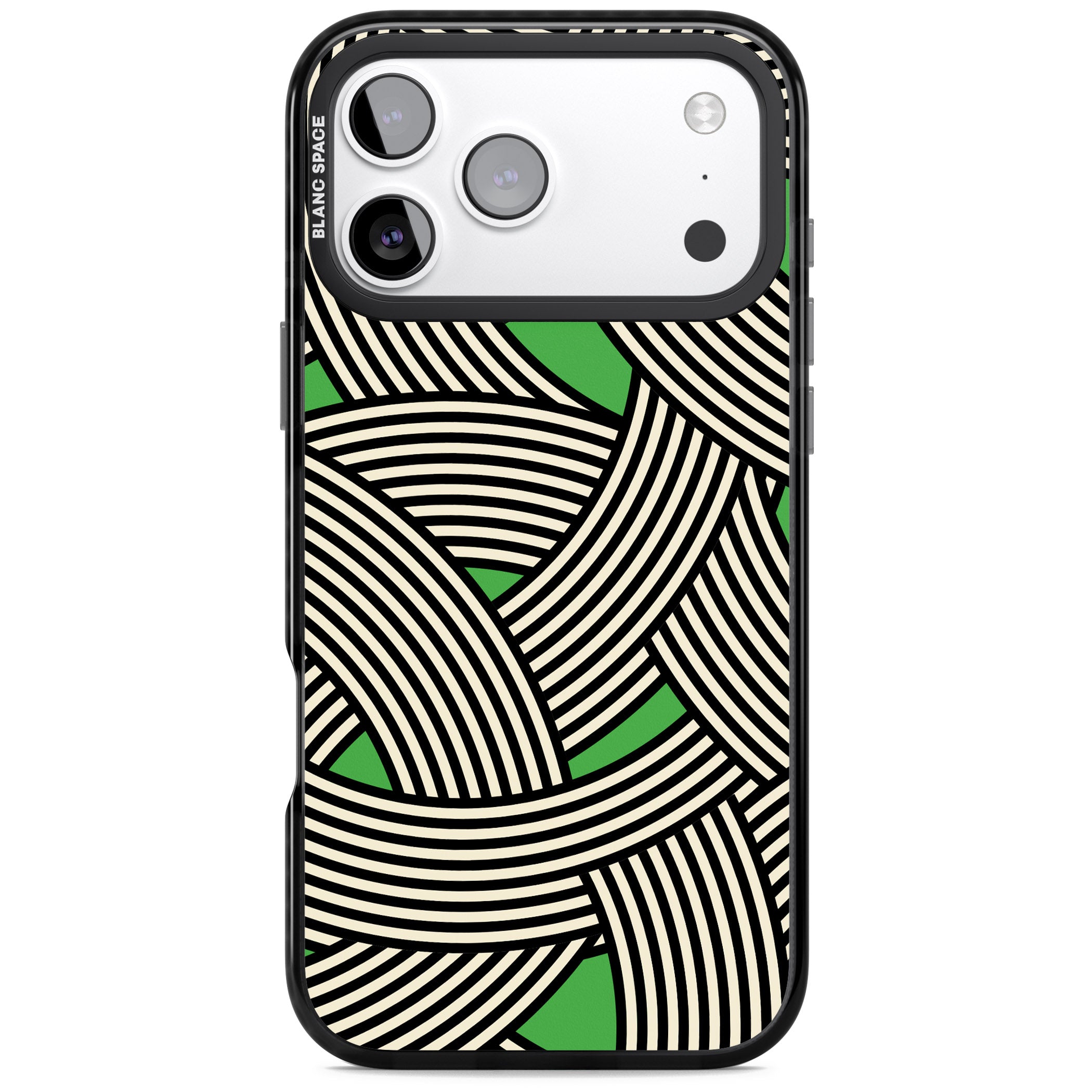 Green Optic Waves iPhone 17 Pro Impact Black Phone Case