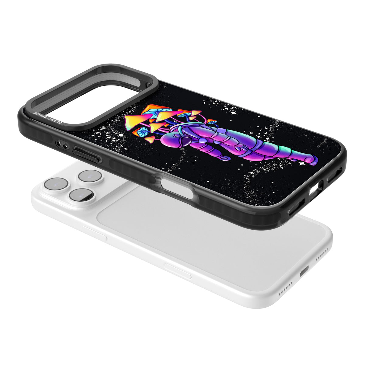 Space Mutation iPhone 17 Pro Max Impact Black Phone Case angled