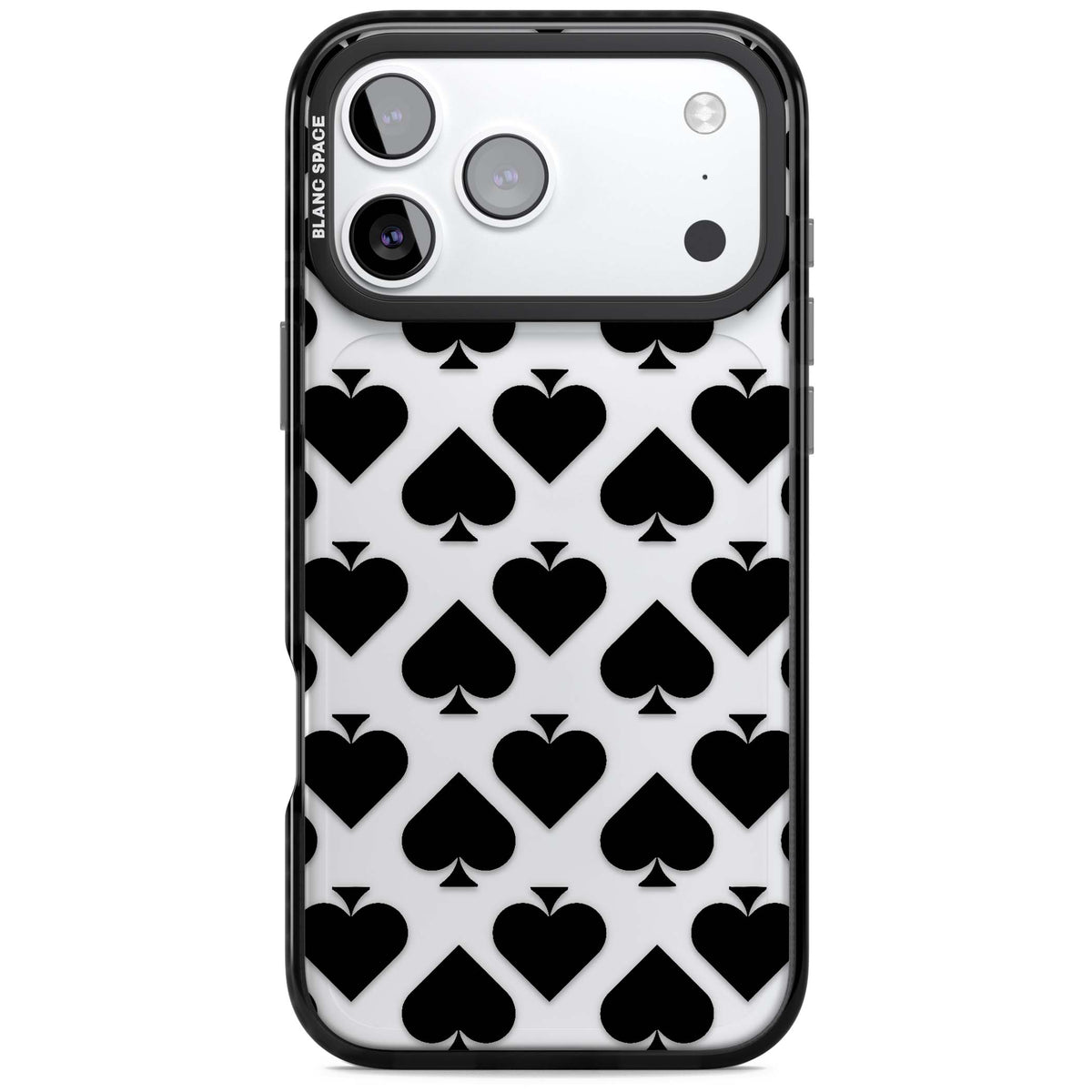 Black Spades minimal iPhone case | Clear Impact case for iPhone 17 Pro, iPhone 17 Pro Max