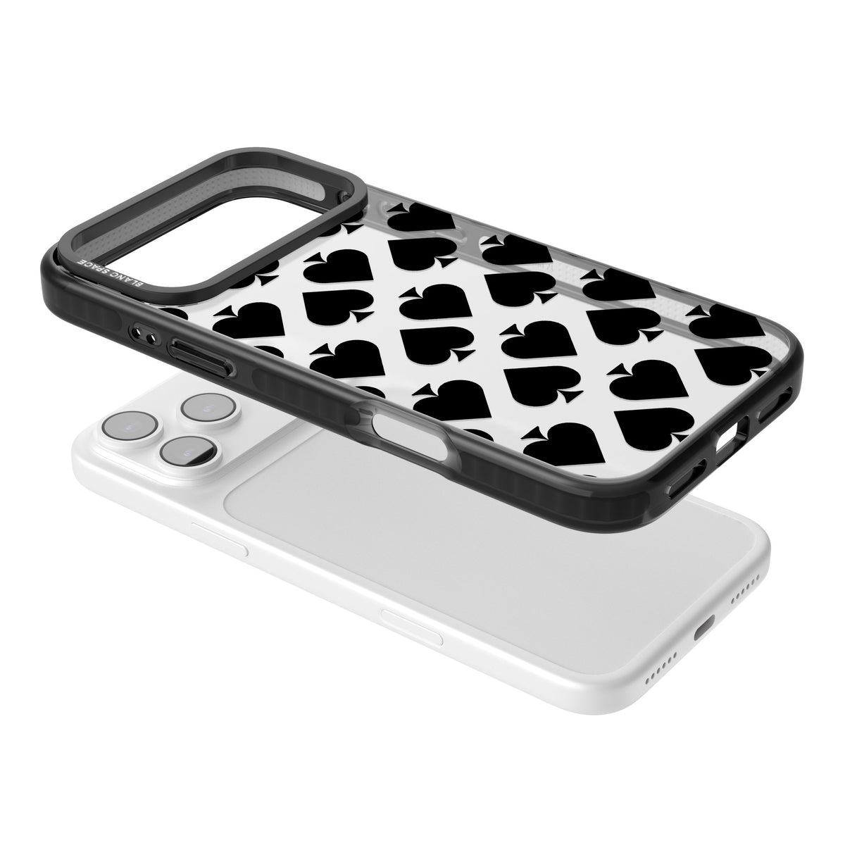 Black Spades iPhone 17 Pro Max Impact Black Phone Case angled