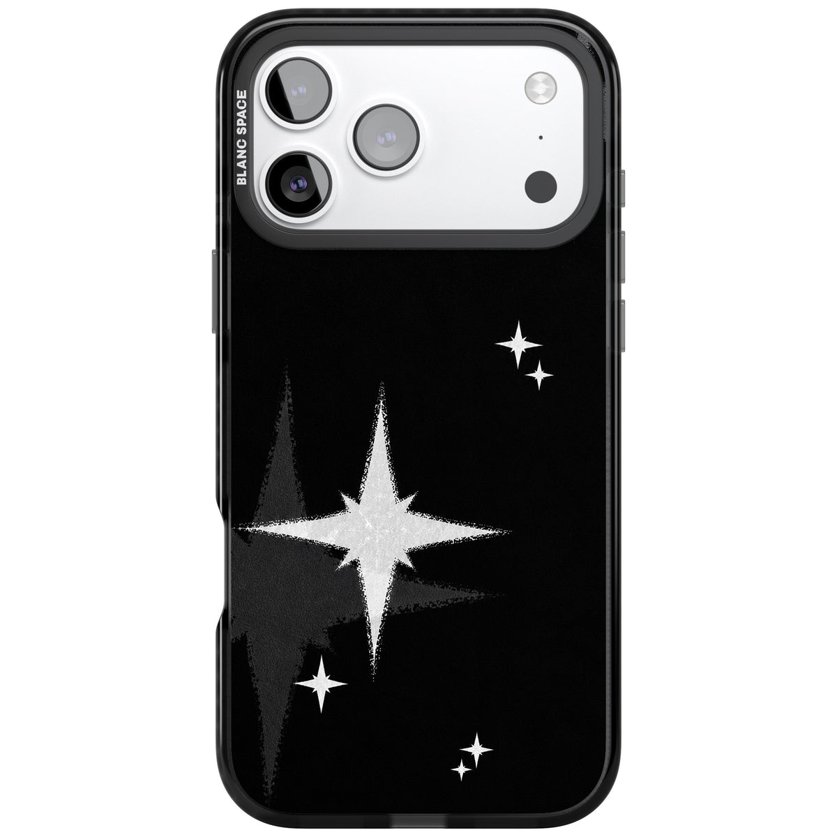 Black Sparkle iPhone 17 Pro Max Impact Black Phone Case front