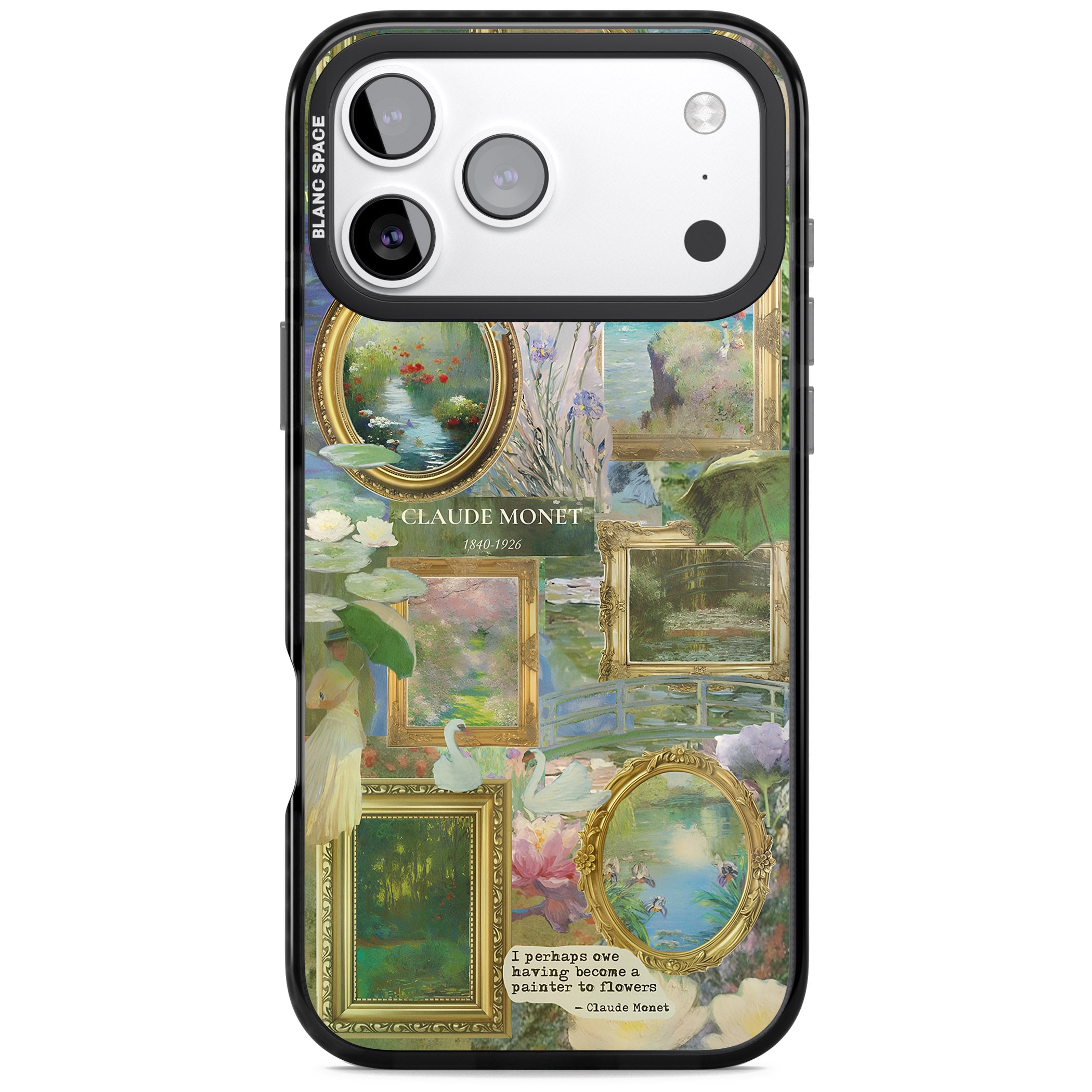 Vintage Floral Frames iPhone 17 Pro Impact Black Phone Case