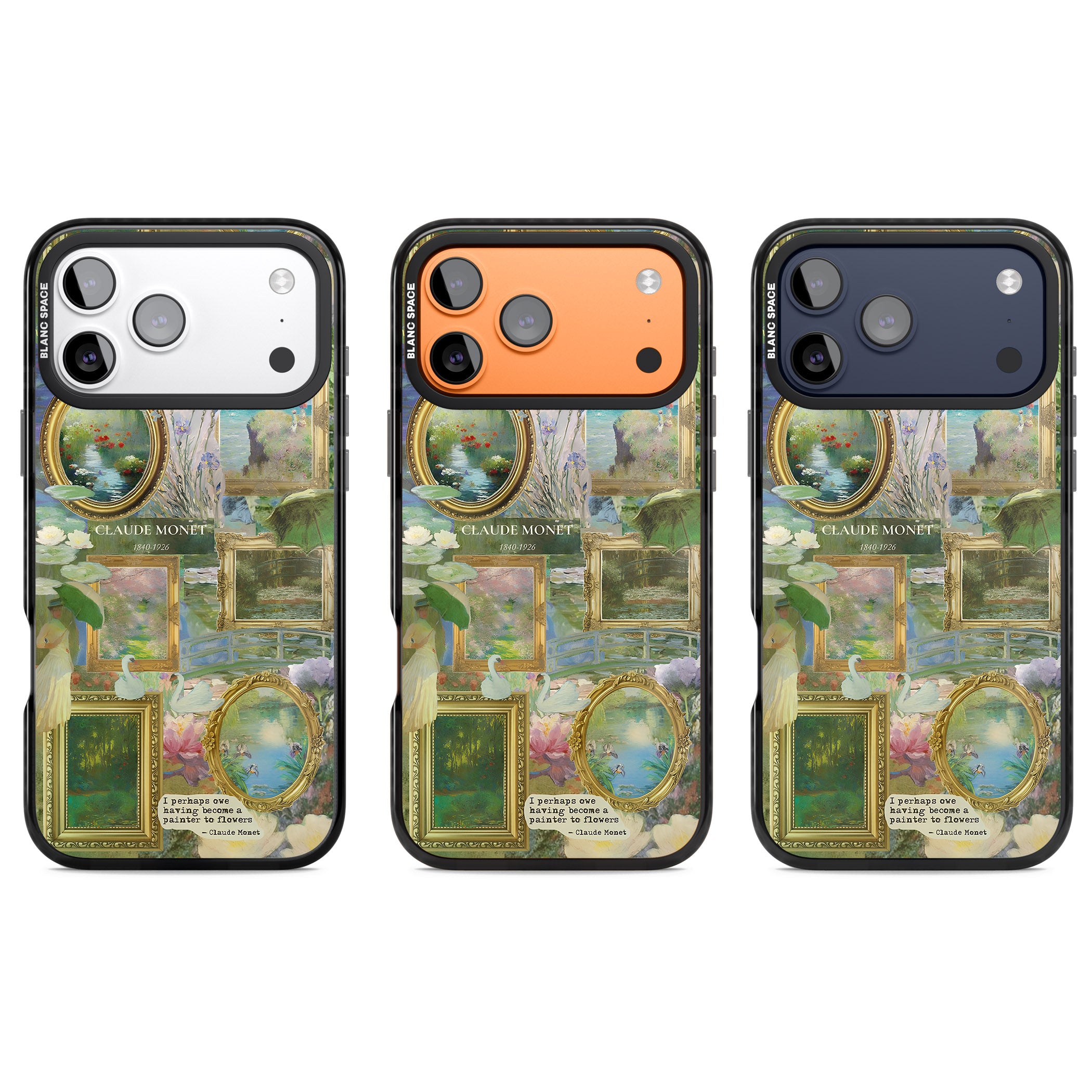 Vintage Floral Frames iPhone 17 Pro Impact Black Phone Case APT Impact Protection