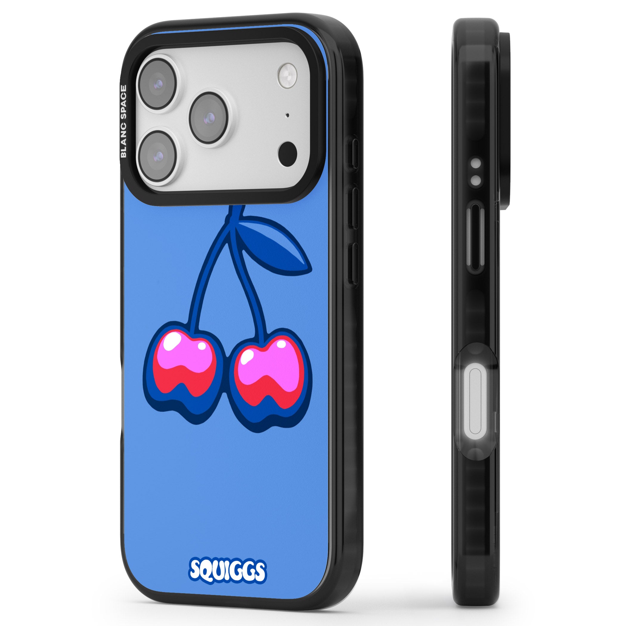 Cherry Bomb iPhone 17 Pro Impact Black Phone Case Side Profile