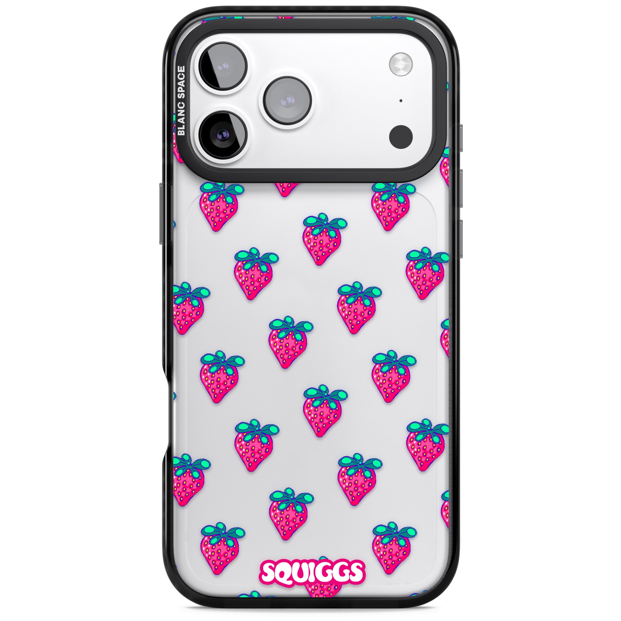 Strawberry Patch iPhone 17 Pro Impact Black Phone Case