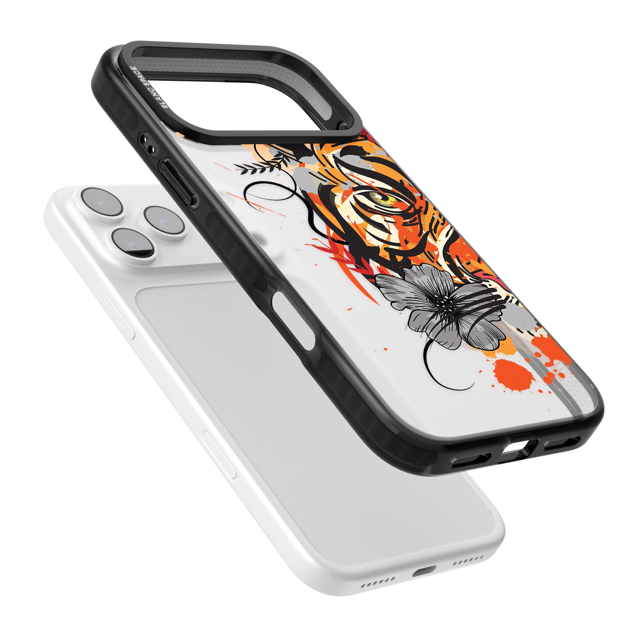 Sugar Skull Tiger iPhone 17 Pro Impact Black Phone Case Colours