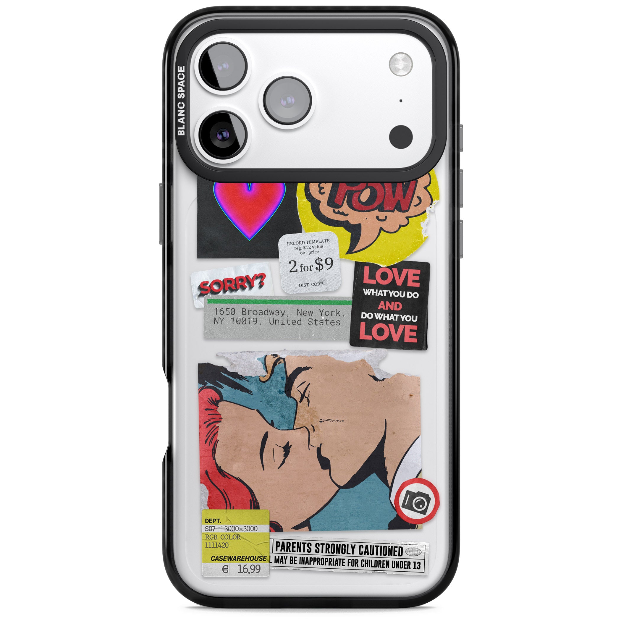 Retro Sticker Mix iPhone 17 Pro Impact Black Phone Case
