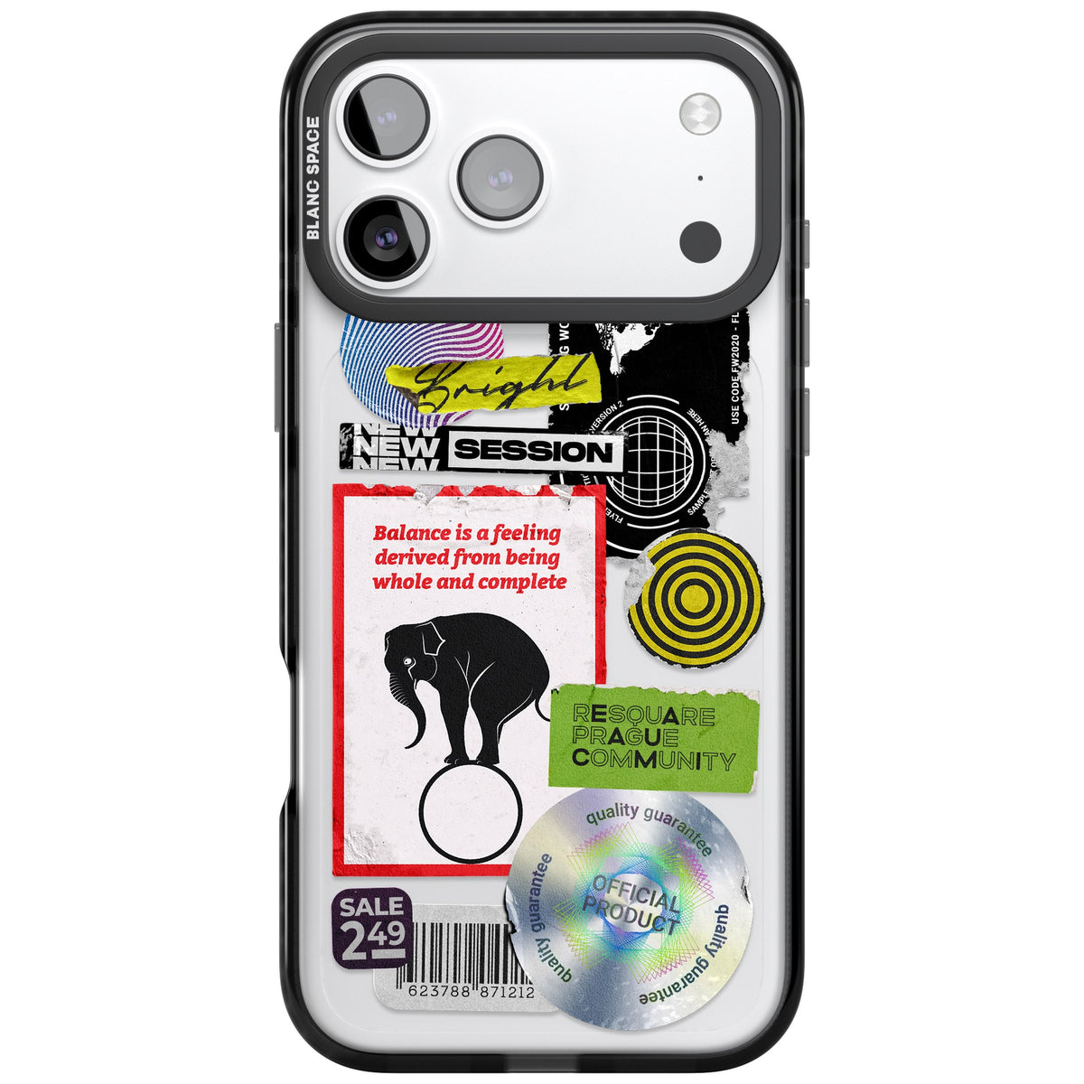 Analog Stickers iPhone 17 Pro Max Impact Black Phone Case front