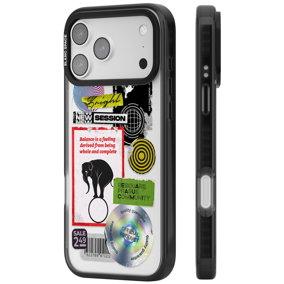 Analog Stickers iPhone 17 Pro Max Impact Black Phone Case side