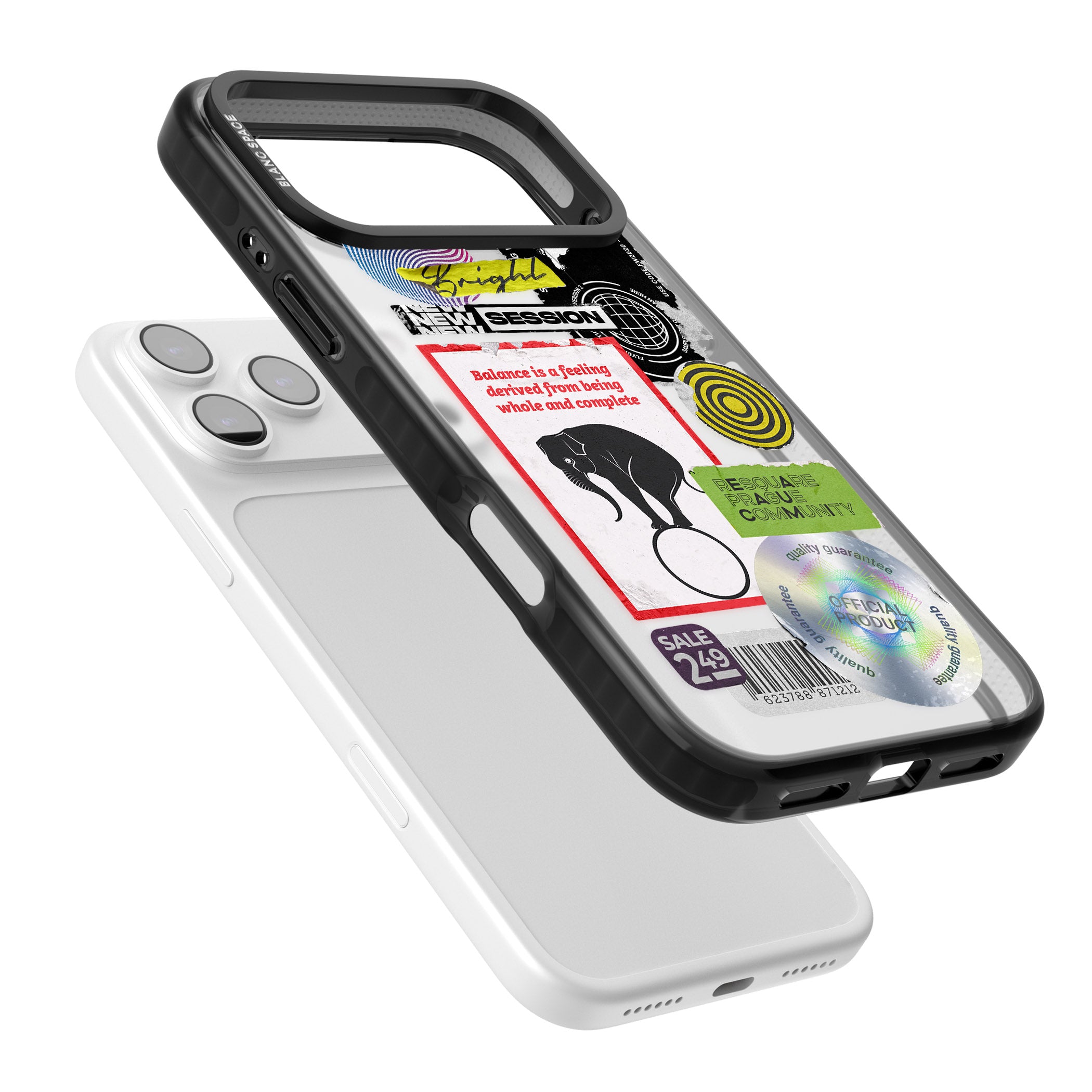 Peeled Sticker Mix iPhone 17 Pro Impact Black Phone Case Colours