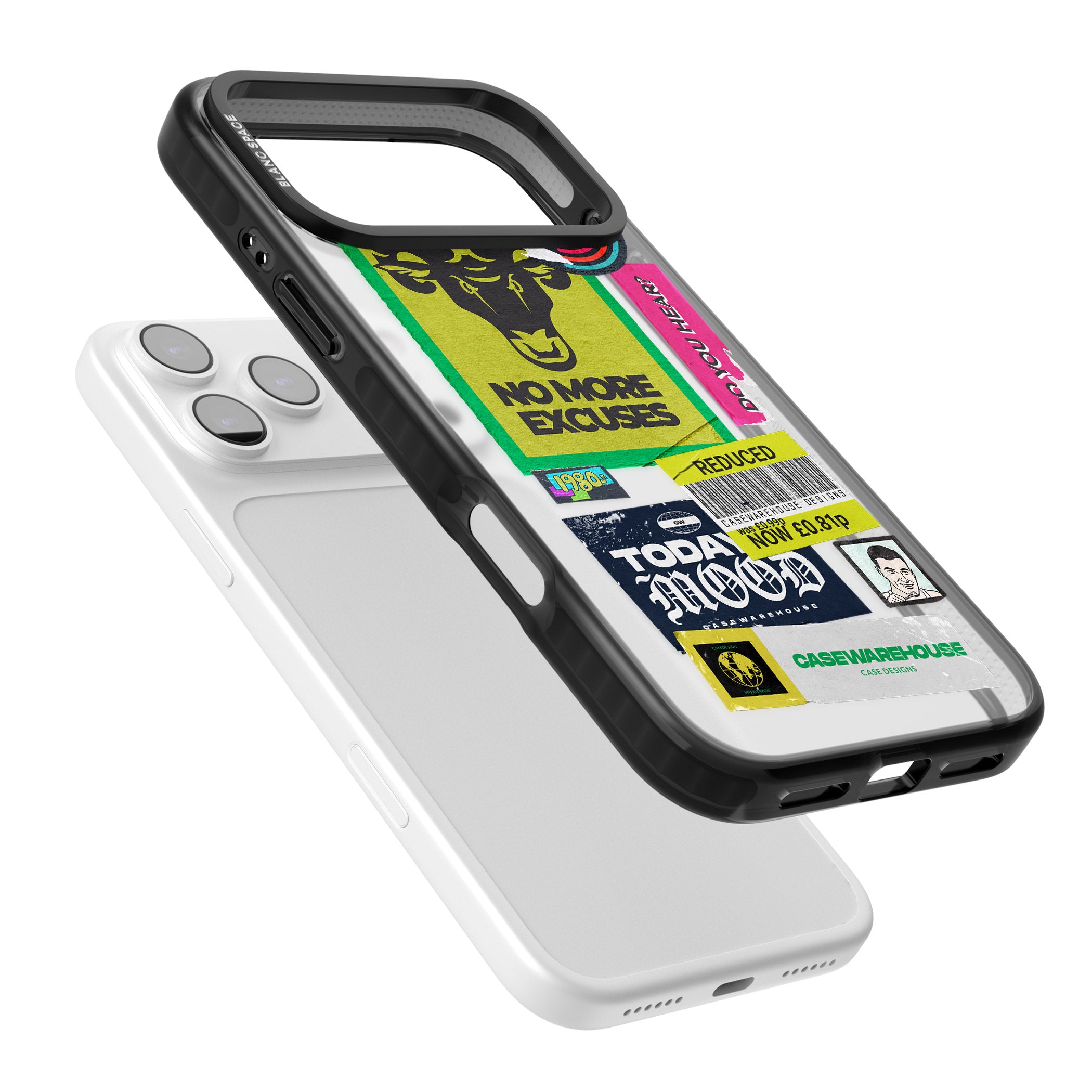 No More Excuses Sticker Mix iPhone 17 Pro Impact Black Phone Case Colours