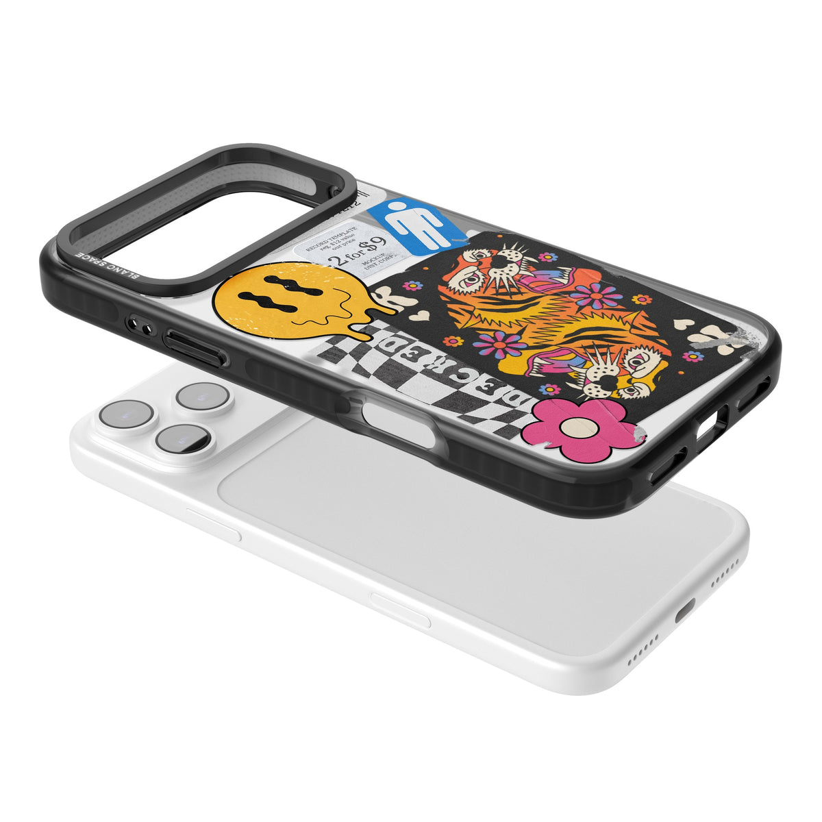 Electric Vibes iPhone 17 Pro Max Impact Black Phone Case angled