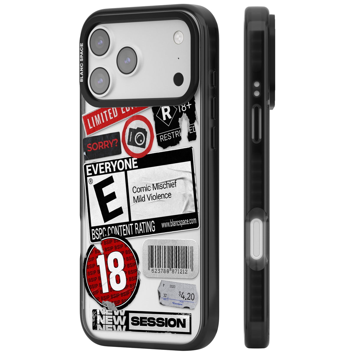 Parental Advisory iPhone 17 Pro Max Impact Black Phone Case side