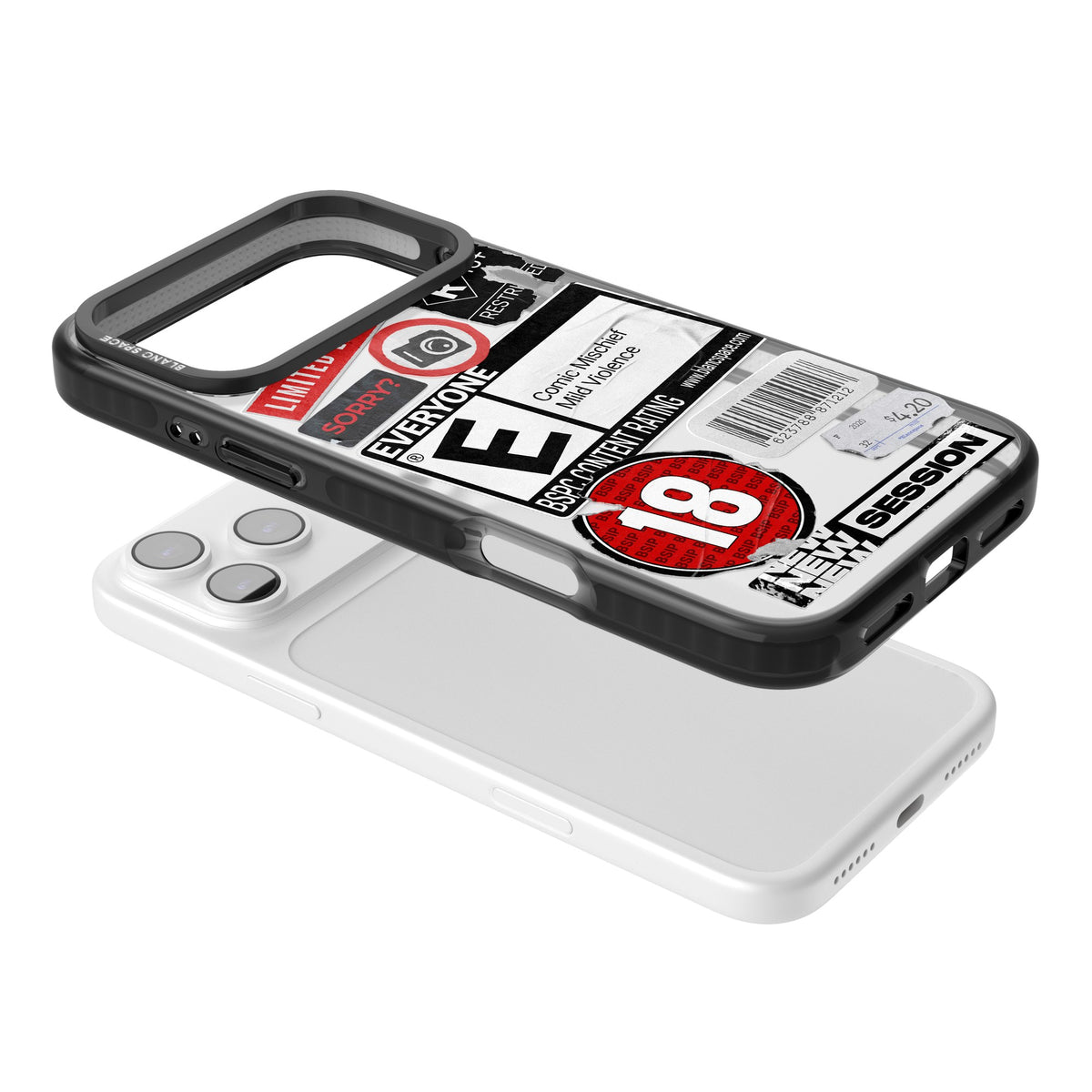 Parental Advisory iPhone 17 Pro Max Impact Black Phone Case angled