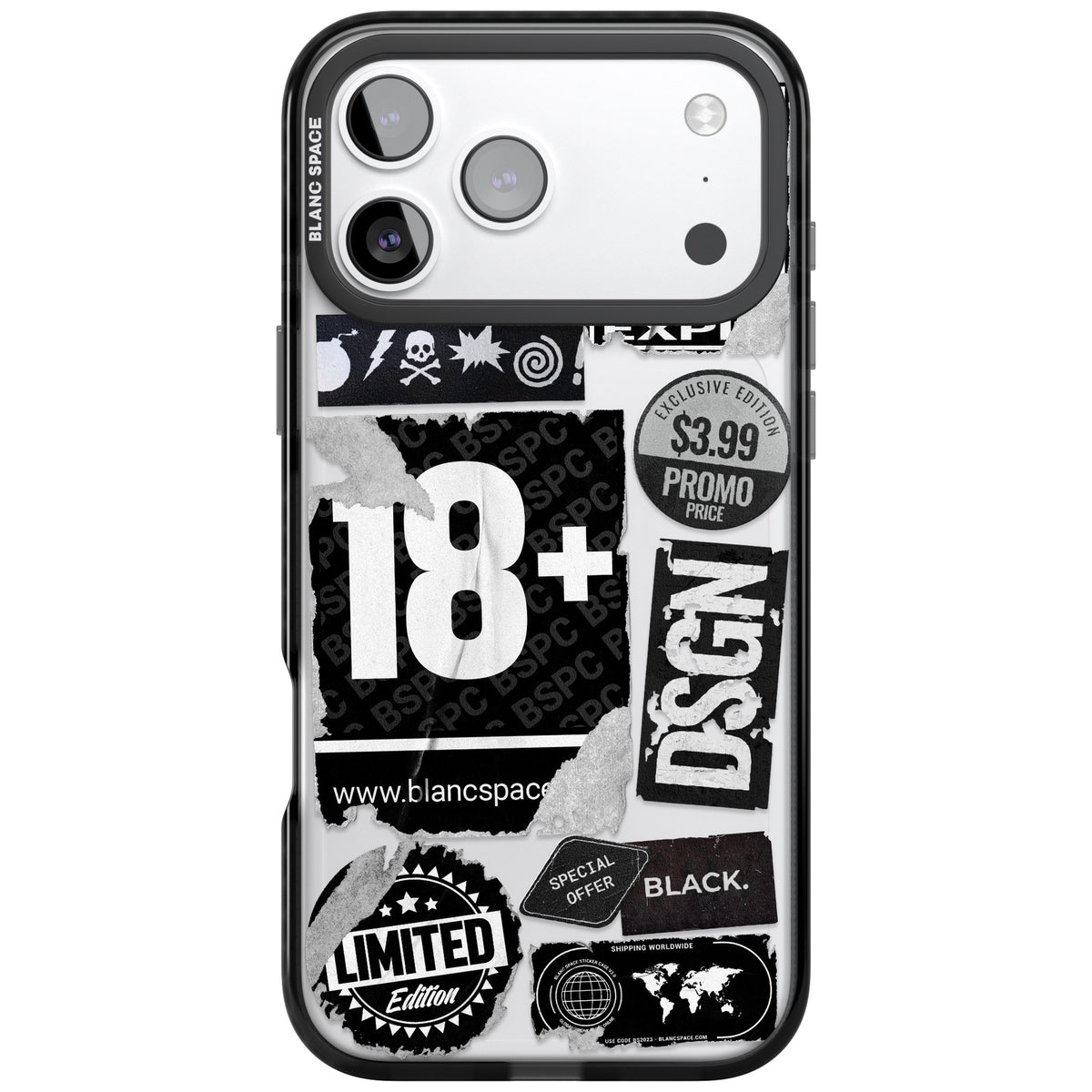 Black Sticker Mix iPhone 17 Pro Max Impact Black Phone Case front