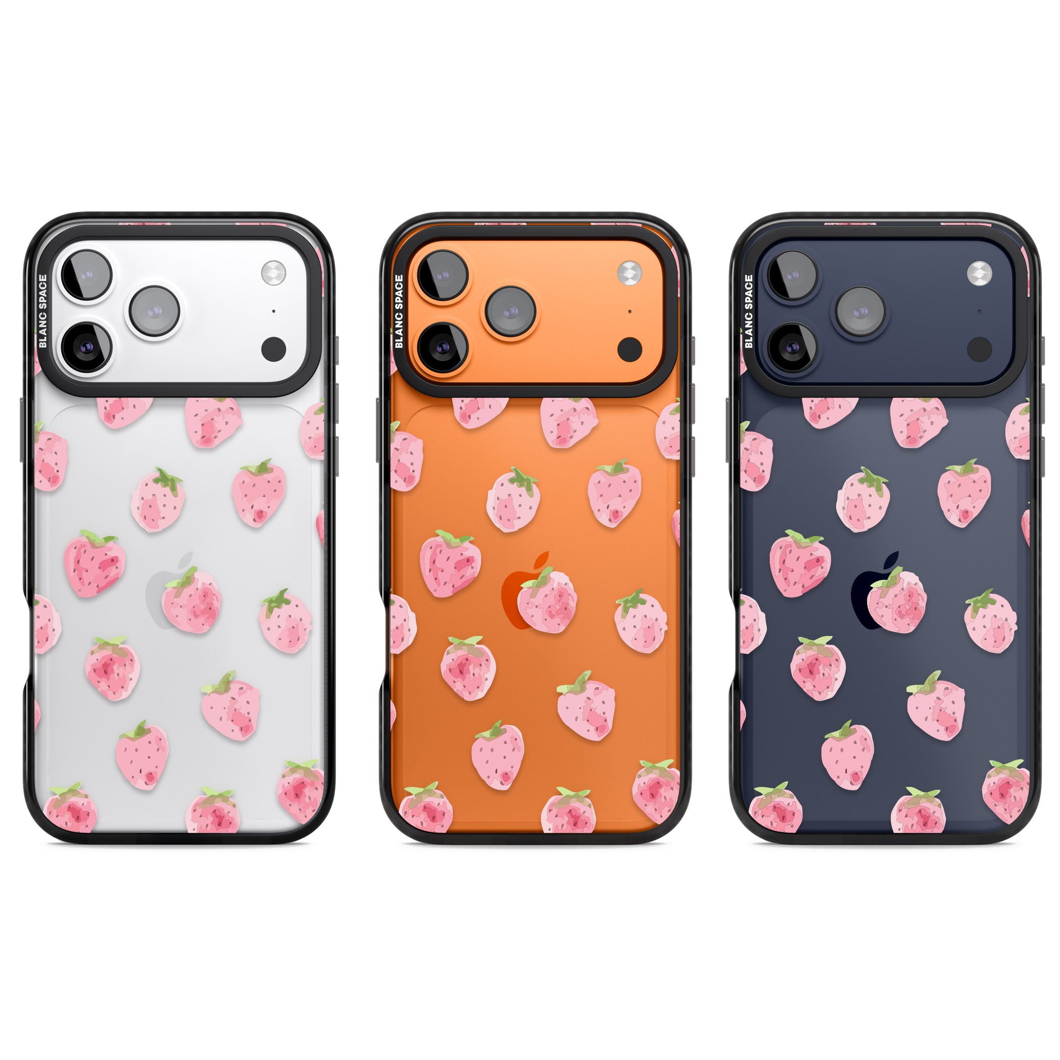 Classic Strawberry iPhone 17 Pro Impact Black Phone Case APT Impact Protection