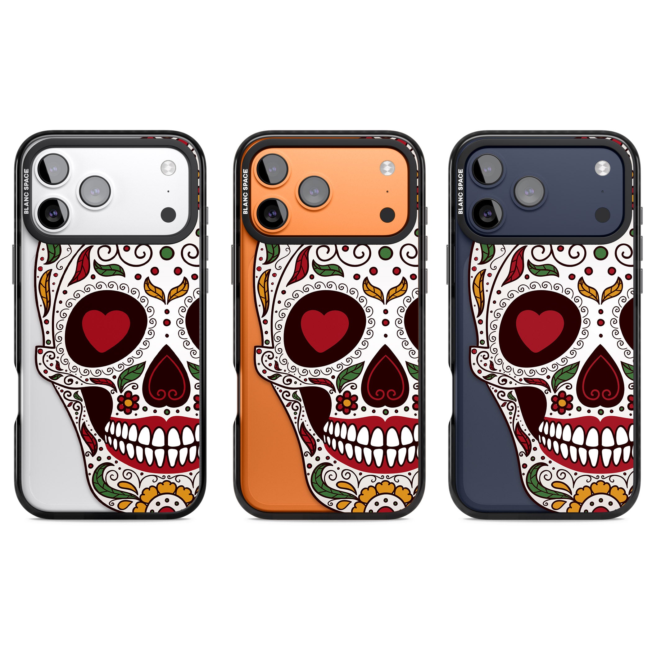 Autumn Sugar Skull iPhone 17 Pro Impact Black Phone Case APT Impact Protection