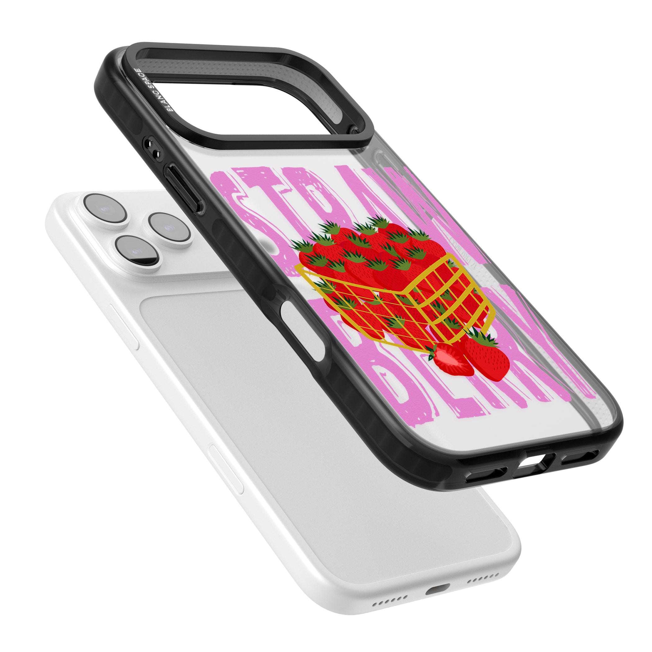 Strawberry Basket iPhone 17 Pro Impact Black Phone Case Colours